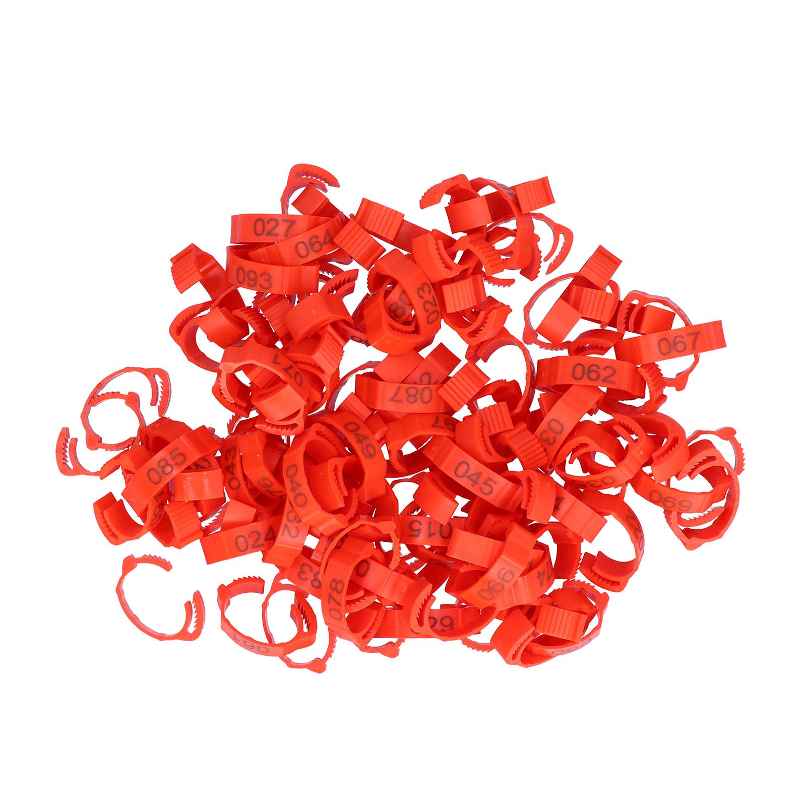 100PCS/Bag Poultry Leg Bands ClipOn Foot Rings with 01100 Numbers for Chicken Duck Goose Supplies - Image 1
