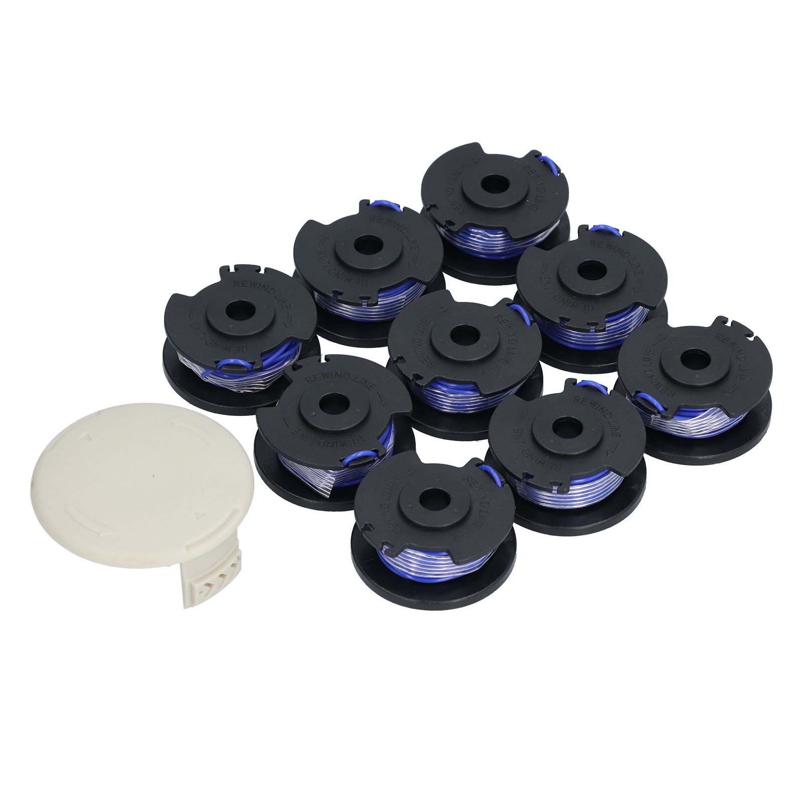 9Pcs Trimmer Spool Line with Cap Replacement Parts Fit for Ryobi 18/24/40V Lawn Mower - Image 3