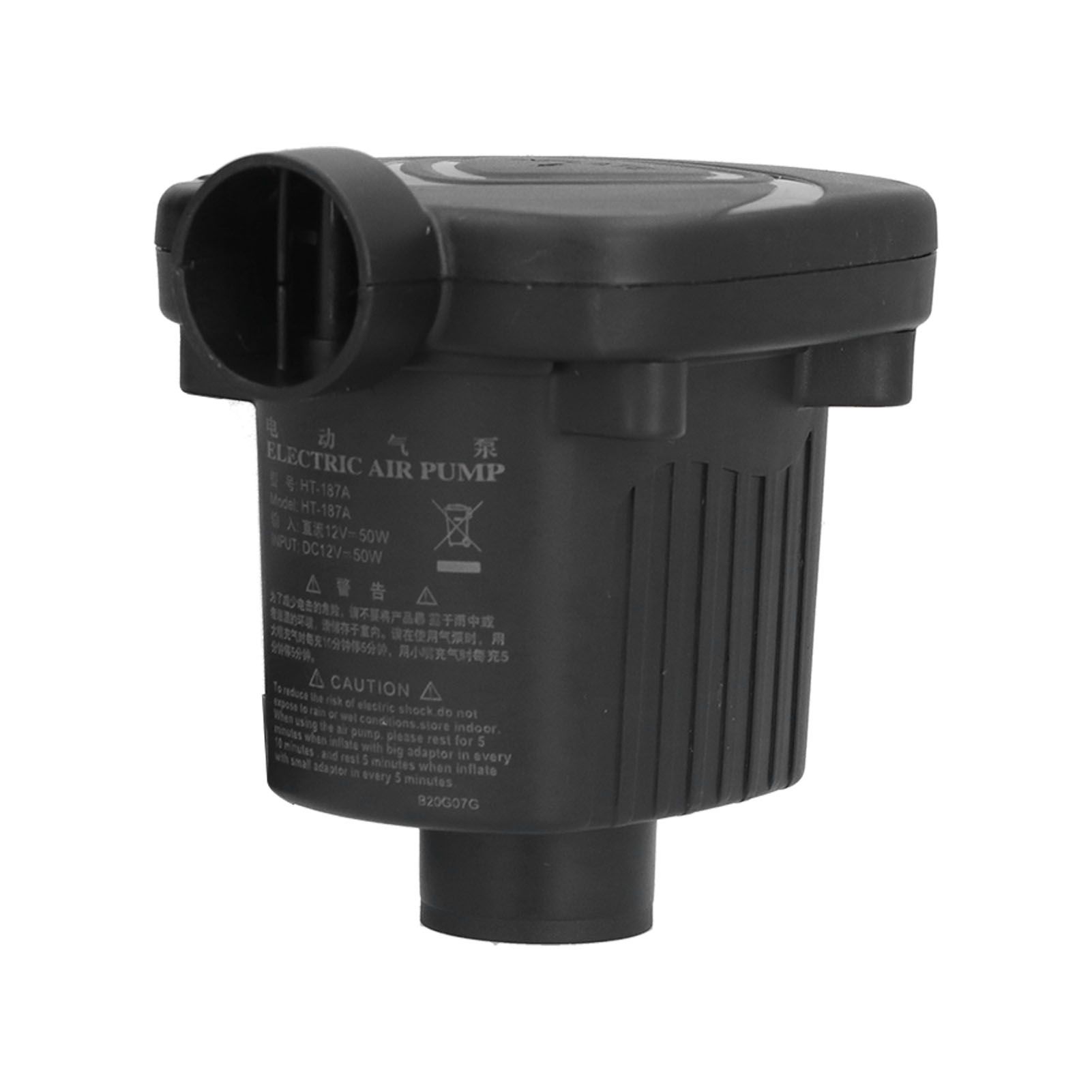 Air Pump DC12V Power 50W 2 Functional Nozzles Light Weight Inflator Pump for Rubber Boat - Image 2