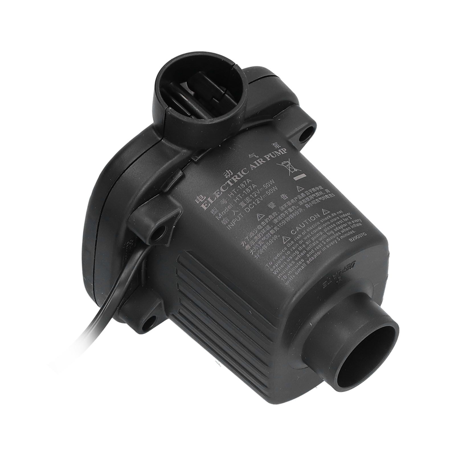 Air Pump DC12V Power 50W 2 Functional Nozzles Light Weight Inflator Pump for Rubber Boat - Image 4
