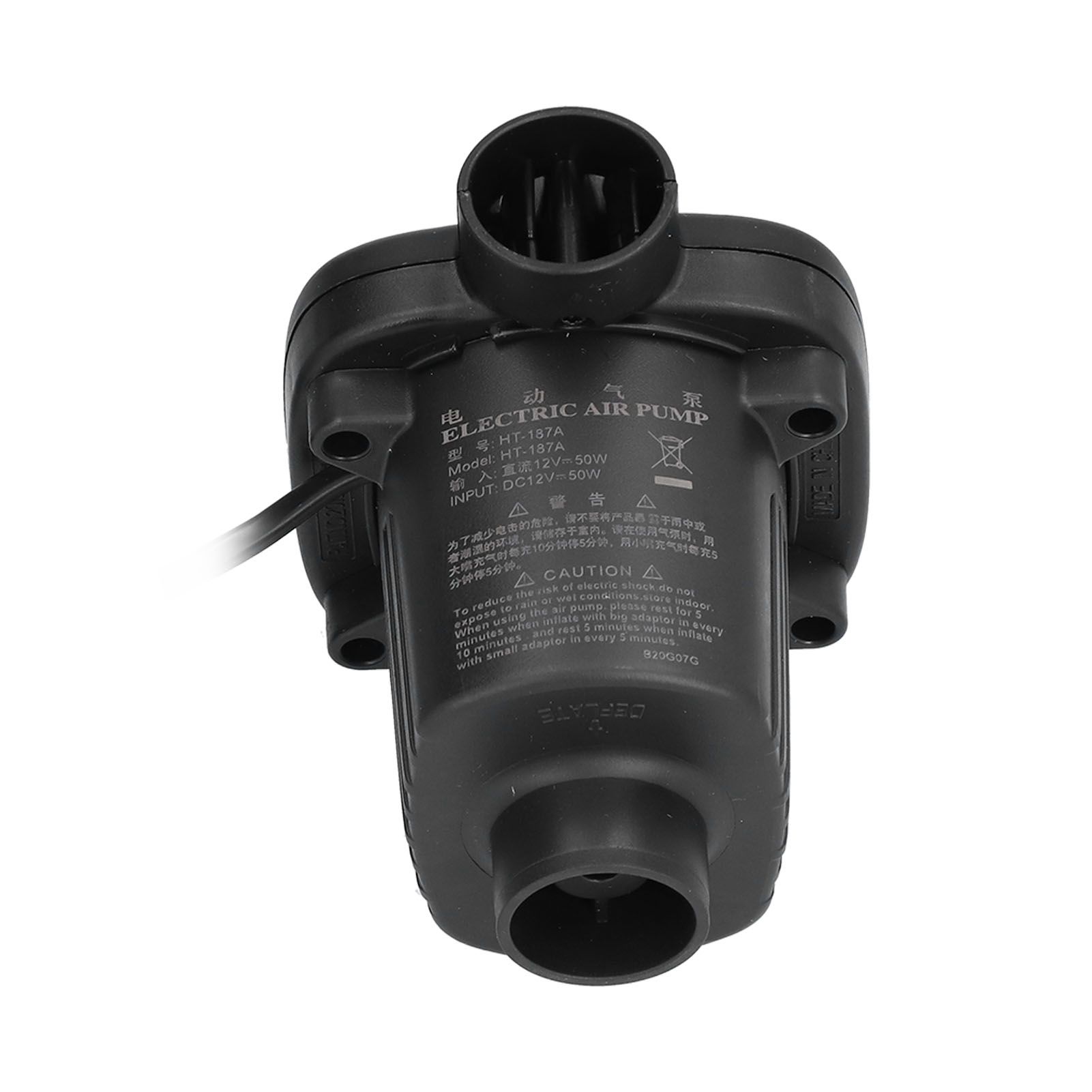 Air Pump DC12V Power 50W 2 Functional Nozzles Light Weight Inflator Pump for Rubber Boat - Image 7