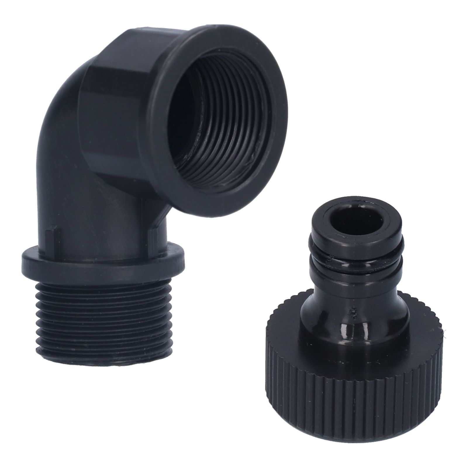 2Set Elbow Connector Durable Adaptable Hose Adapter with Nipple Connector for Garden Outdoor(G3/4 Directional Elbow Female and Male Thread Nipple ) - Image 1