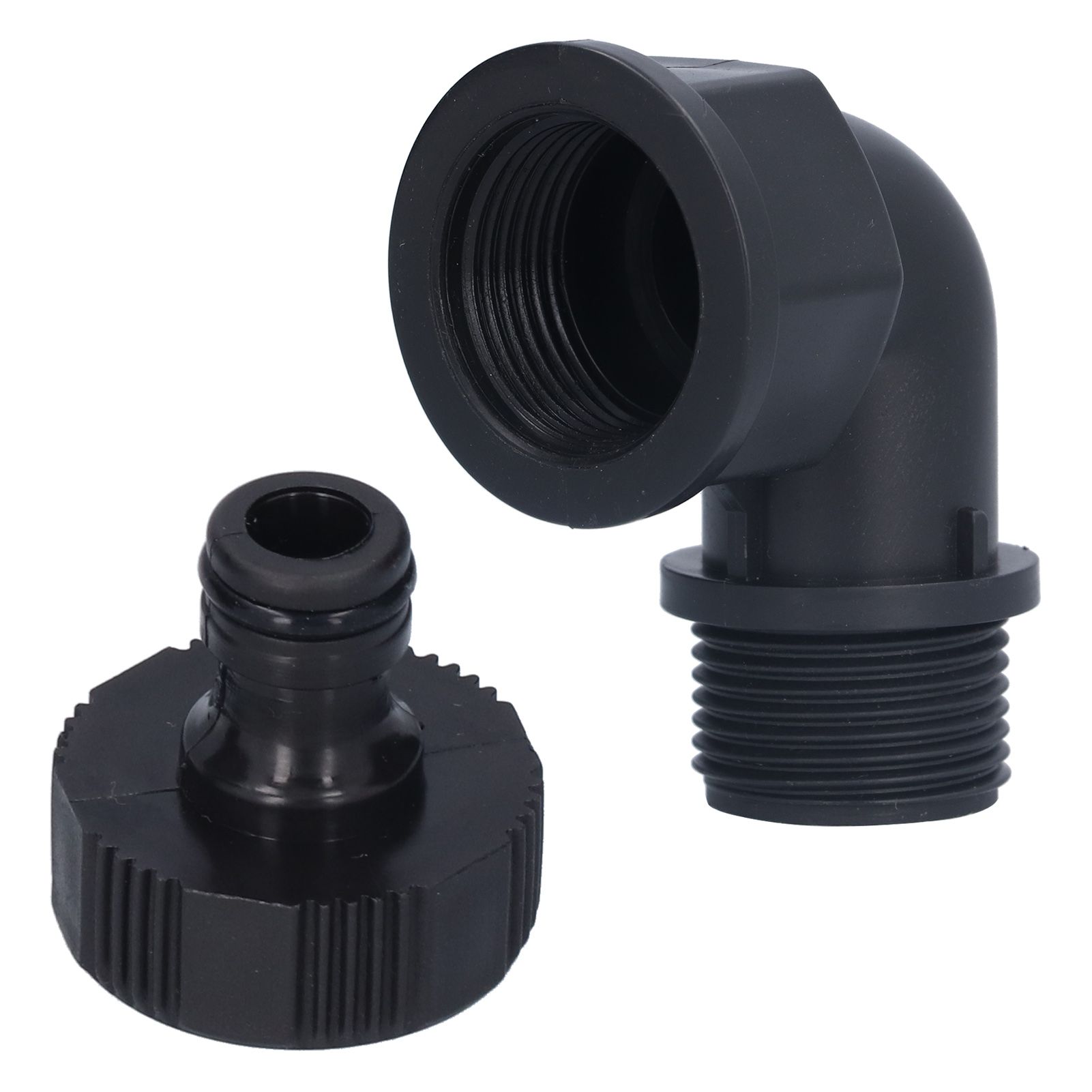 2Set Elbow Connector Durable Adaptable Hose Adapter with Nipple Connector for Garden Outdoor(G1 Directional Elbow Female and Male Thread Nipple ) - Image 1