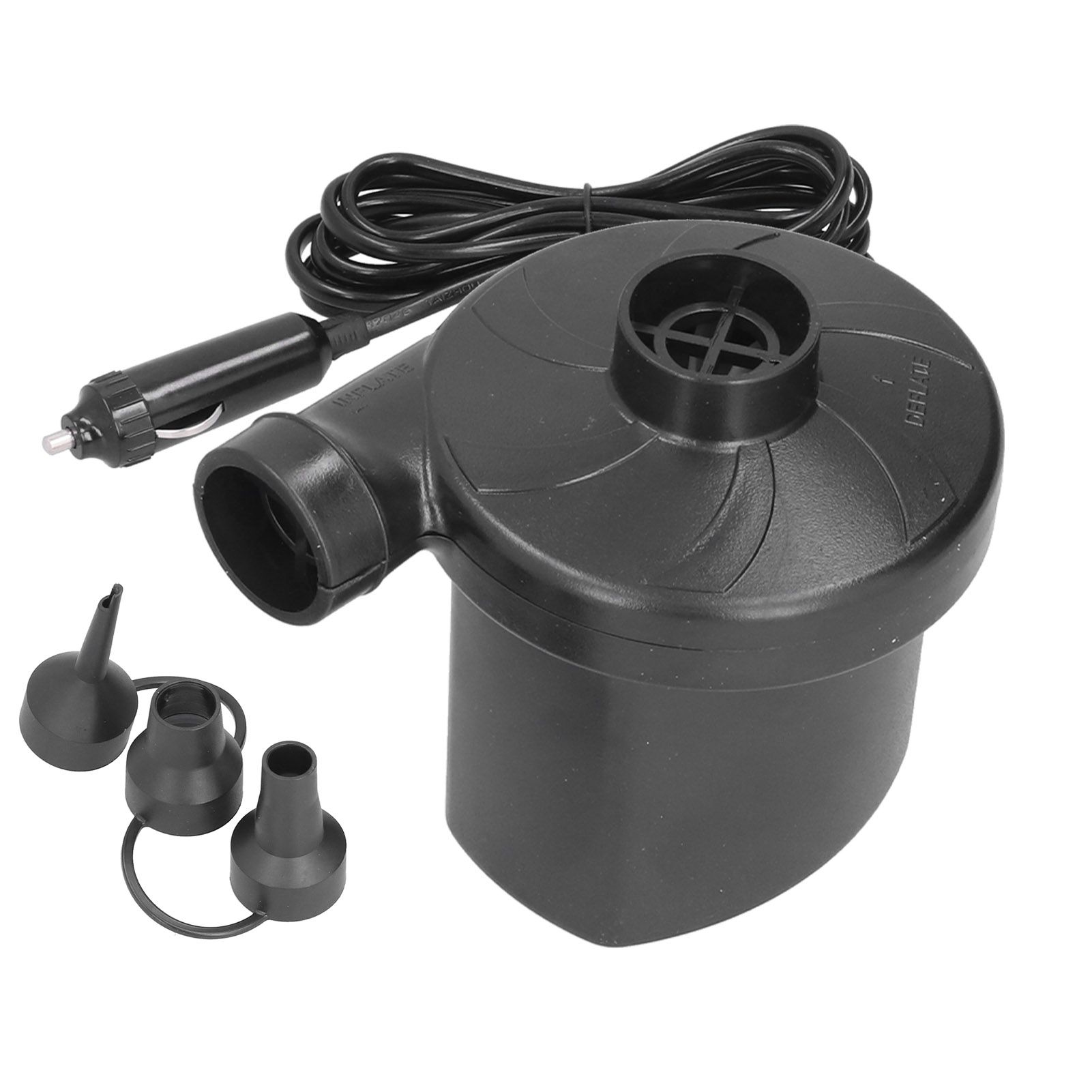12V Air Pump ABS Electric Inflation Pump with 3 Nozzles Powerful Portable for Inflatable Toy Boat - Image 2