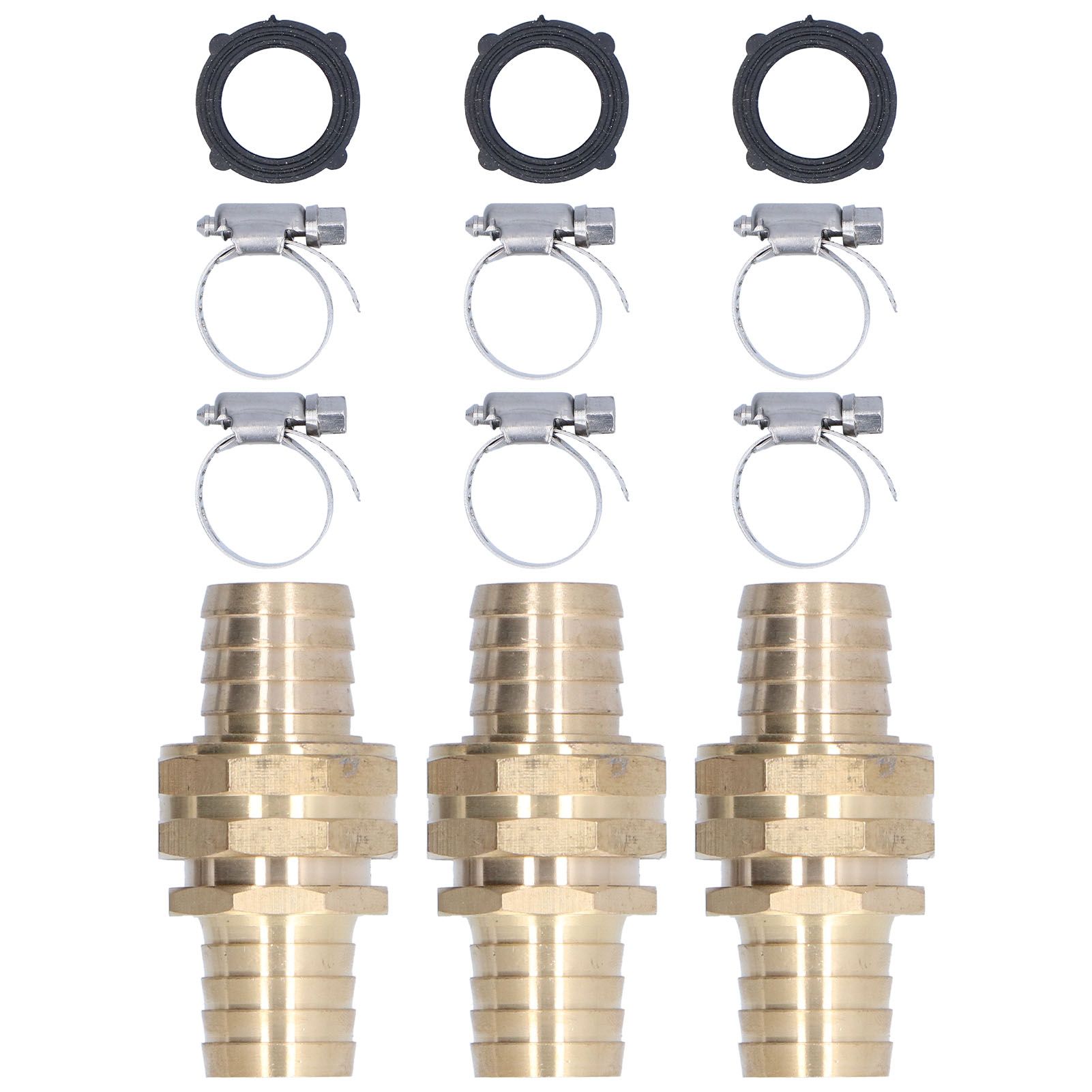 3 Set 3/4in Female Male Thread Garden Hose Repair Connector for 3/4in Or 5/8in Garden Hose Fitting - Image 1