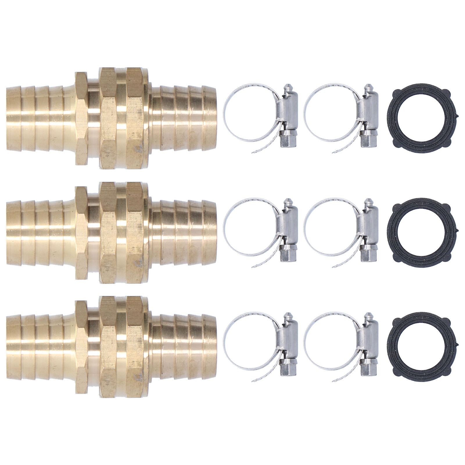 3 Set 3/4in Female Male Thread Garden Hose Repair Connector for 3/4in Or 5/8in Garden Hose Fitting - Image 2