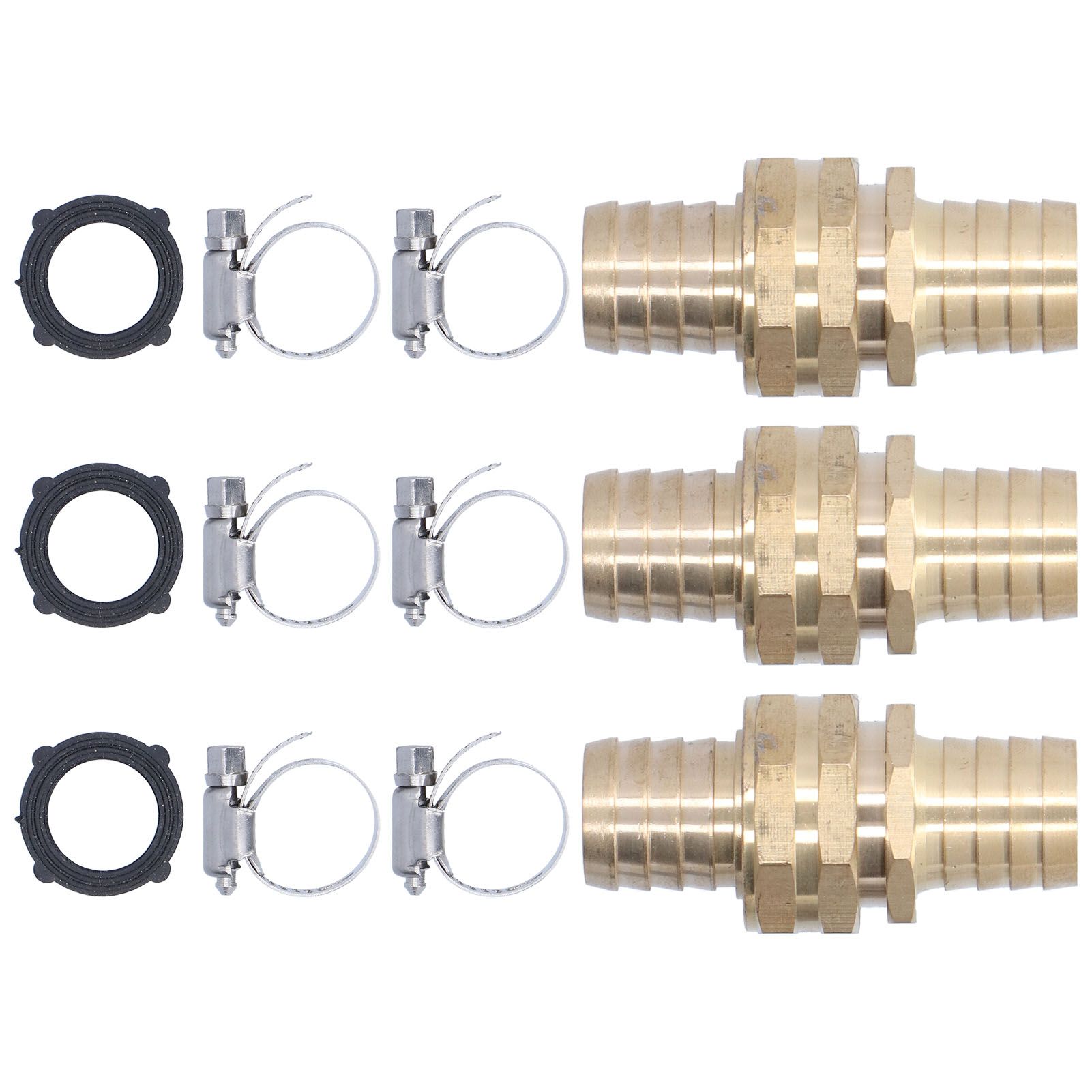 3 Set 3/4in Female Male Thread Garden Hose Repair Connector for 3/4in Or 5/8in Garden Hose Fitting - Image 3