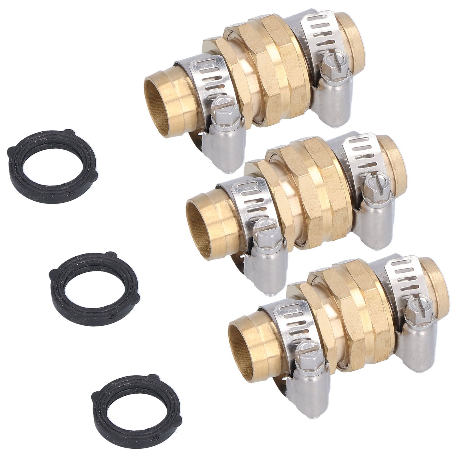 3 Set 3/4in Female Male Thread Garden Hose Repair Connector for 3/4in Or 5/8in Garden Hose Fitting - Image 4