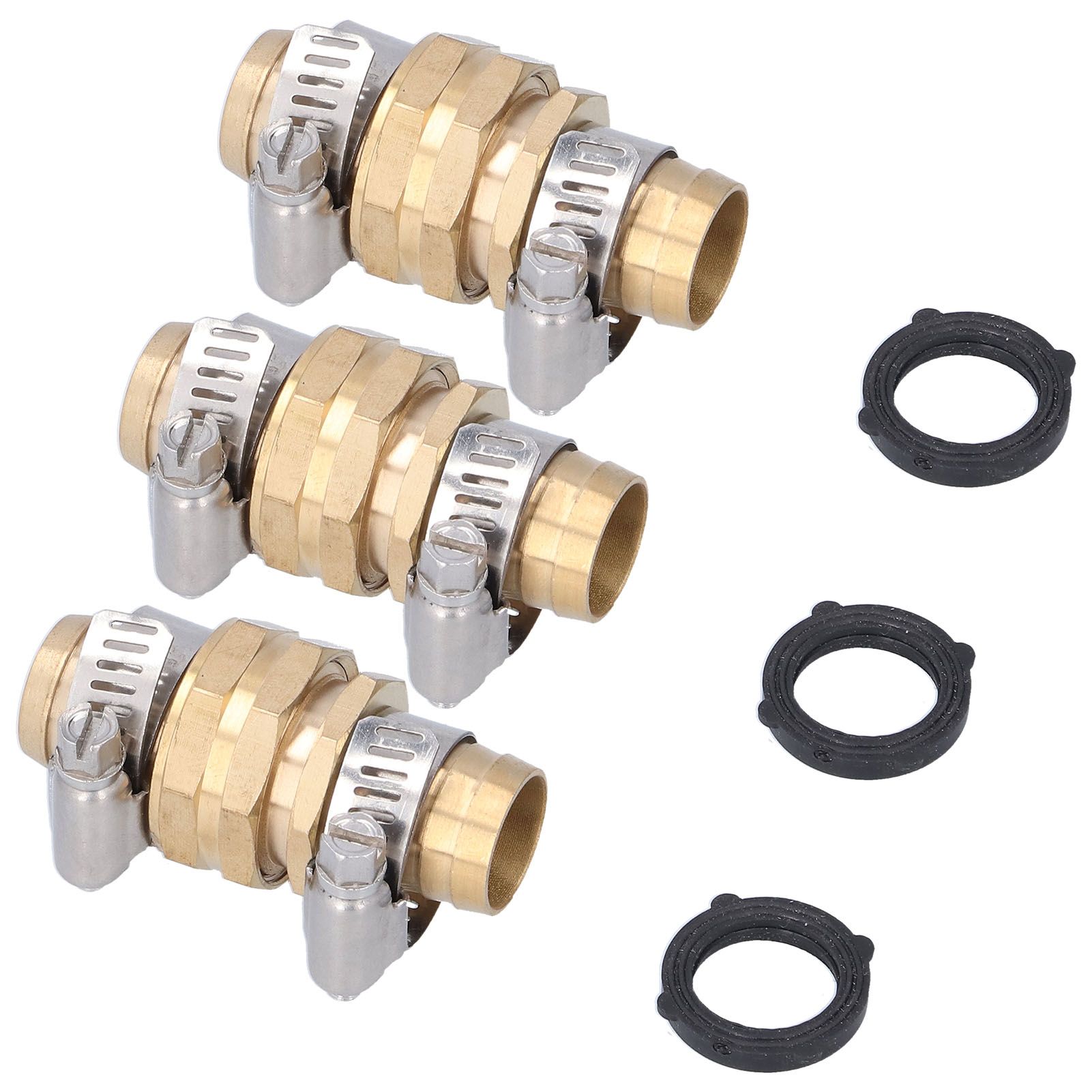 3 Set 3/4in Female Male Thread Garden Hose Repair Connector for 3/4in Or 5/8in Garden Hose Fitting - Image 5
