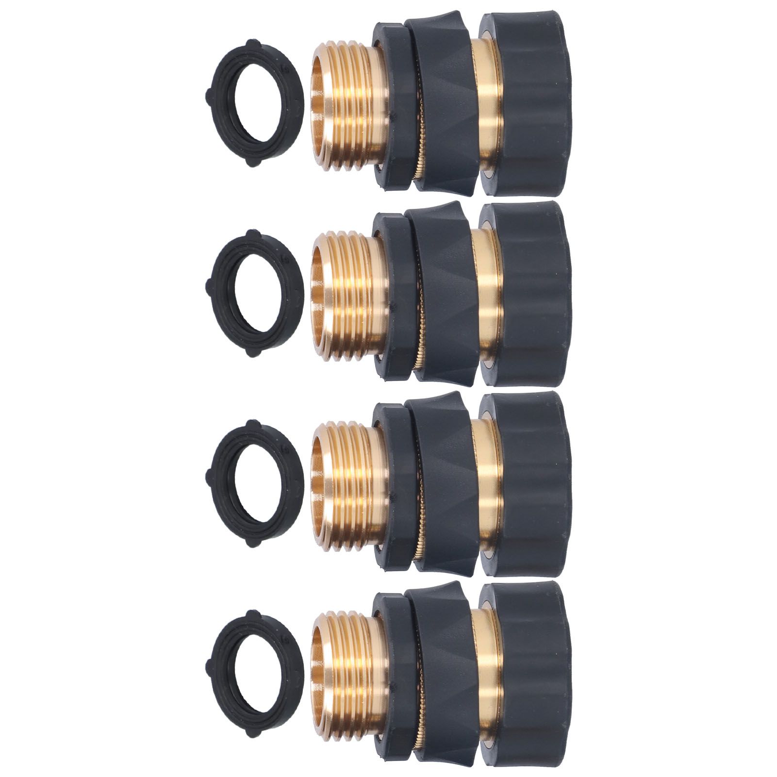 4Set Universal Hose Quick Connectors with Gaskets Brass Adapter Fittings Leakproof for Garden Irrigation - Image 2