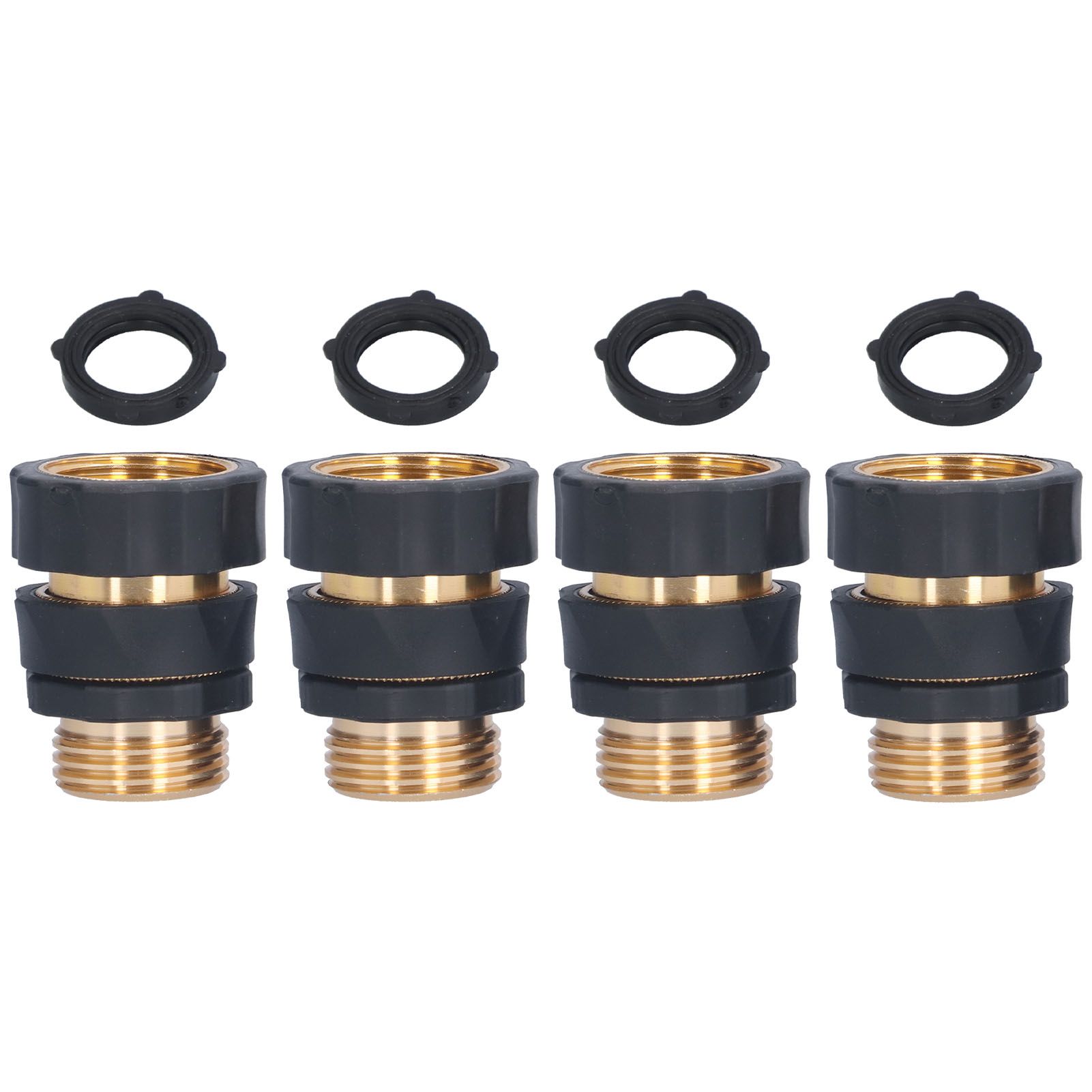 4Set Universal Hose Quick Connectors with Gaskets Brass Adapter Fittings Leakproof for Garden Irrigation - Image 4