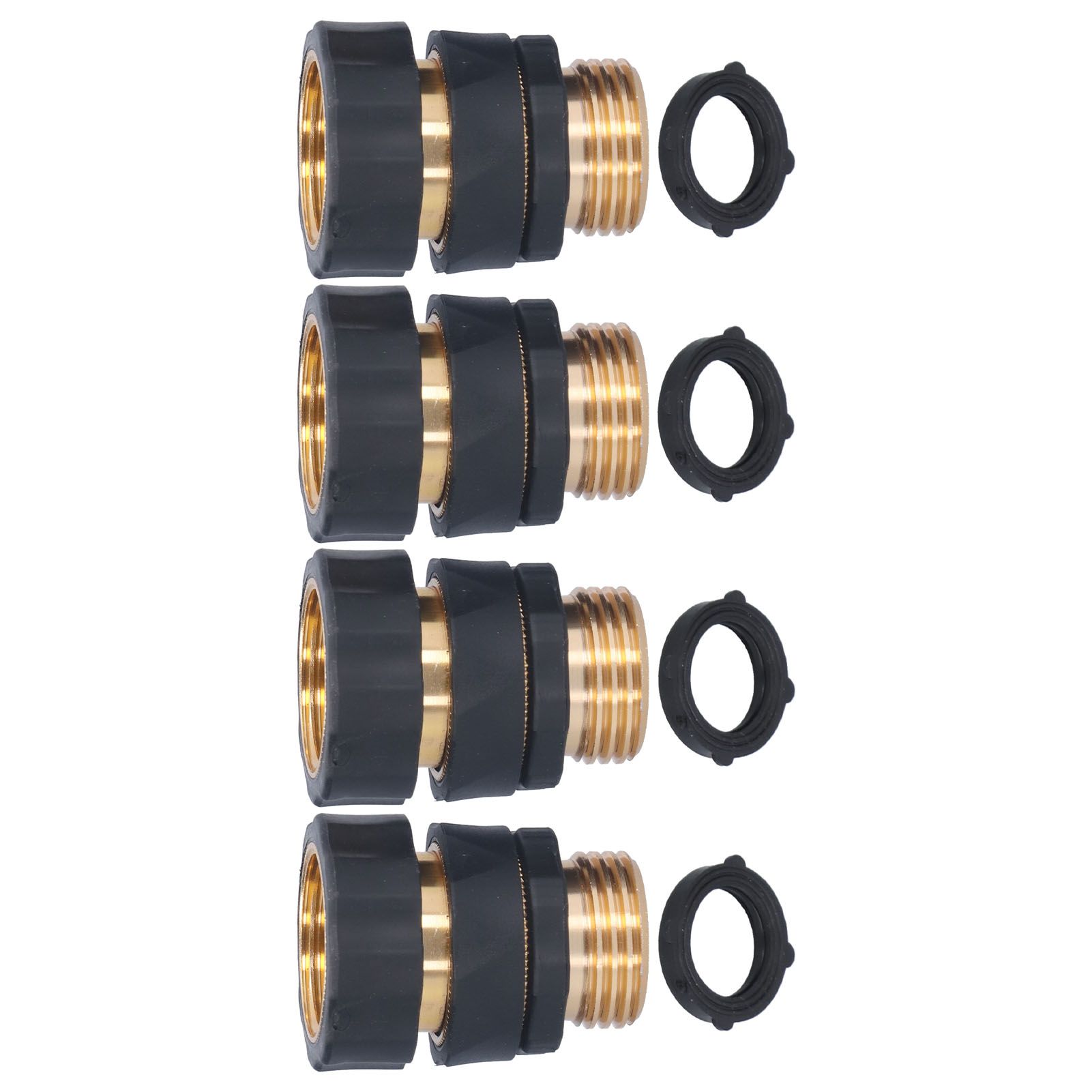 4Set Universal Hose Quick Connectors with Gaskets Brass Adapter Fittings Leakproof for Garden Irrigation - Image 5
