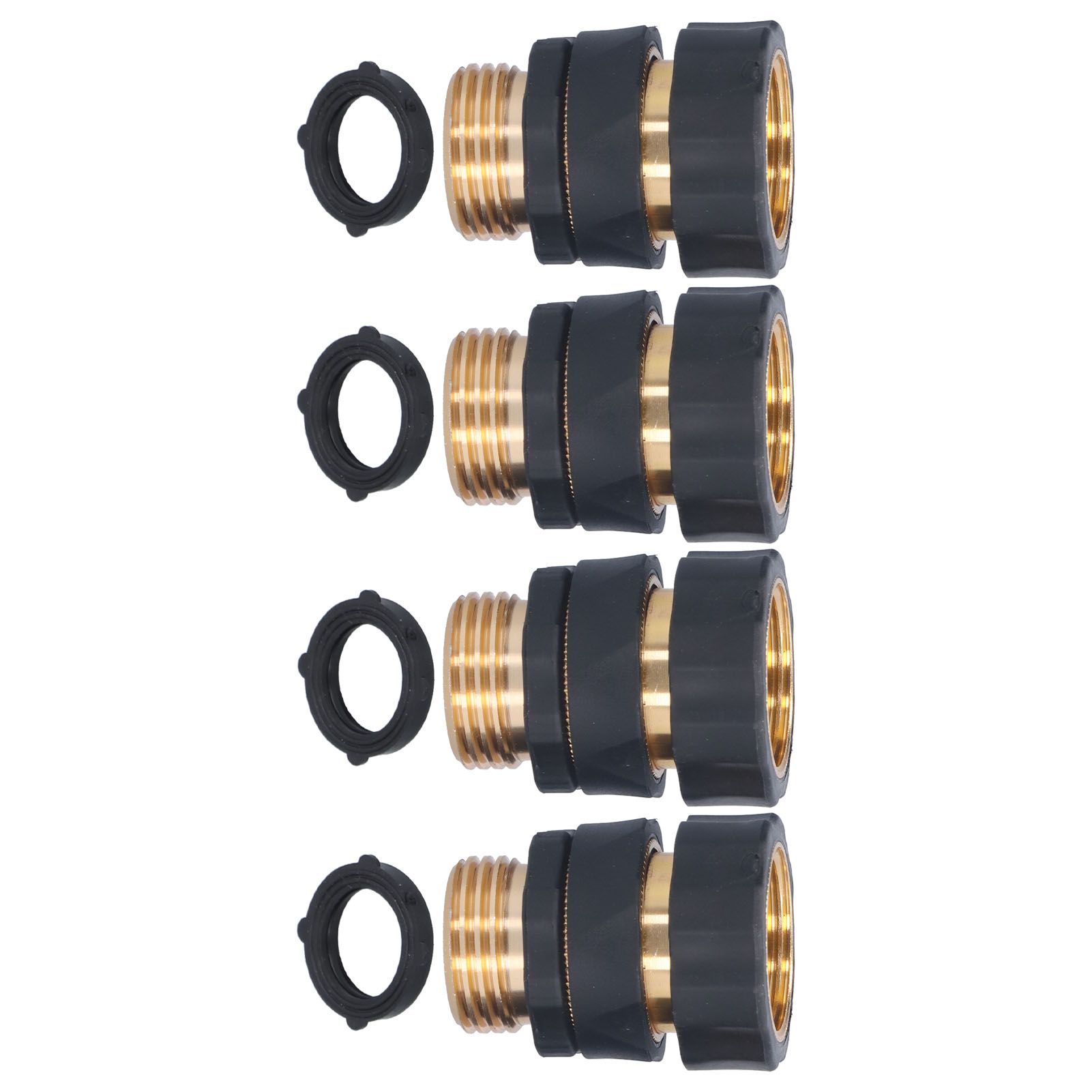 4Set Universal Hose Quick Connectors with Gaskets Brass Adapter Fittings Leakproof for Garden Irrigation - Image 6