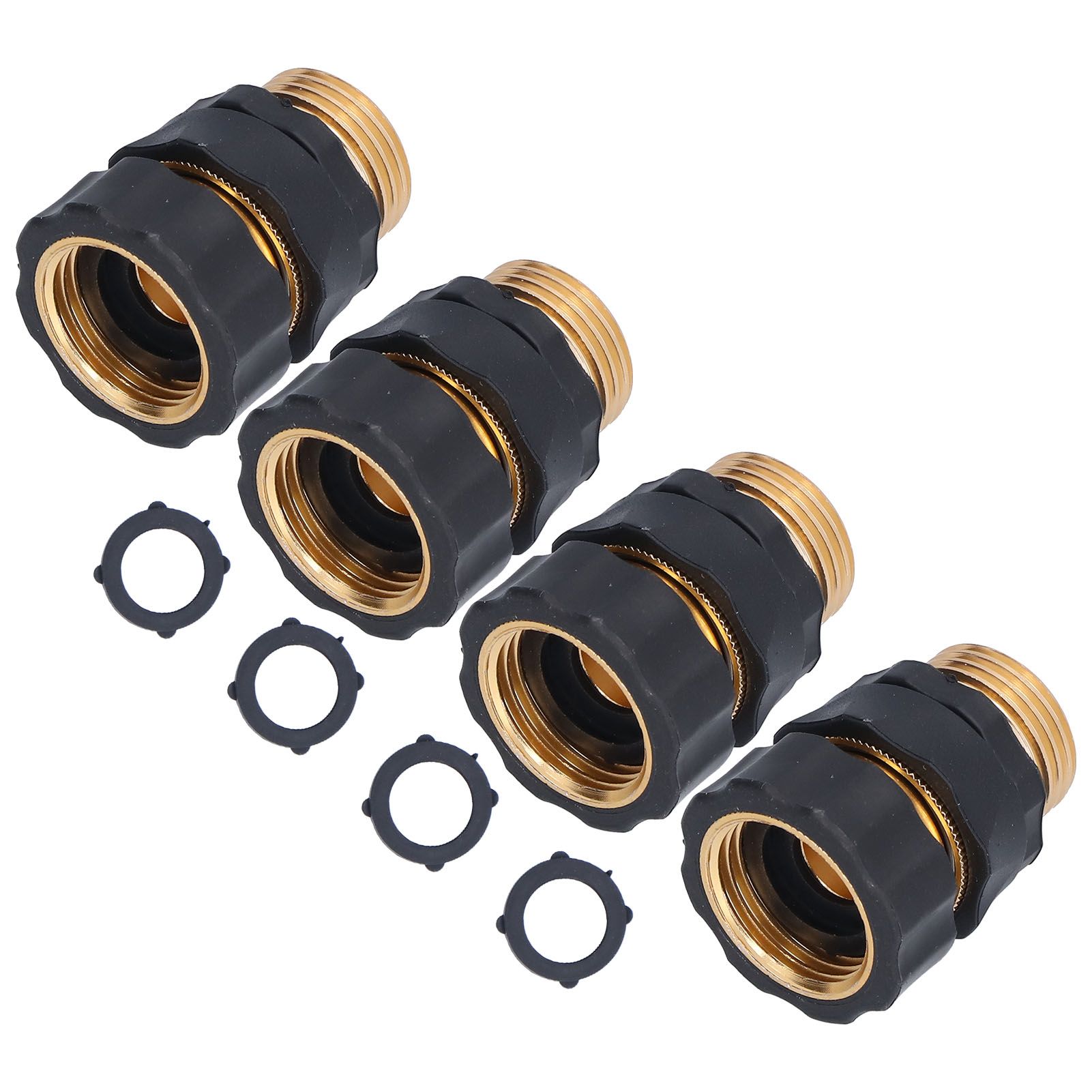 4Set Universal Hose Quick Connectors with Gaskets Brass Adapter Fittings Leakproof for Garden Irrigation - Image 7