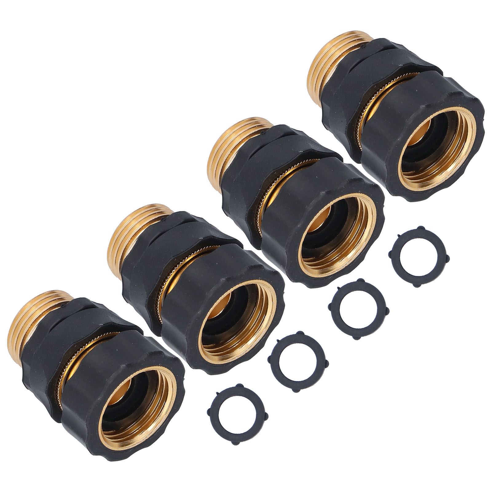 4Set Universal Hose Quick Connectors with Gaskets Brass Adapter Fittings Leakproof for Garden Irrigation - Image 8