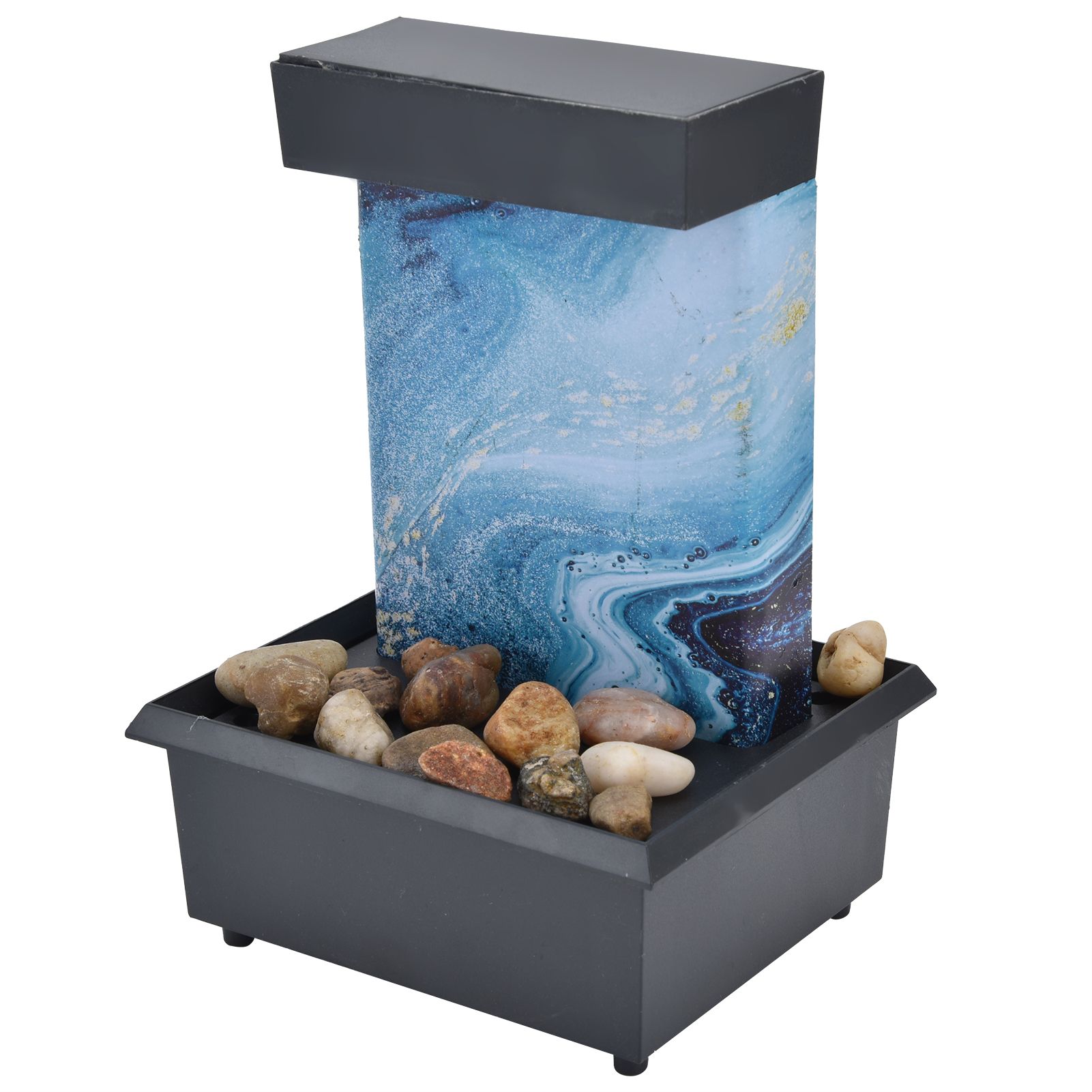 3V USB Marble Water Fountain Ornaments LED Tabletop Fountain with Stones for Home Office Table Decoration - Image 5