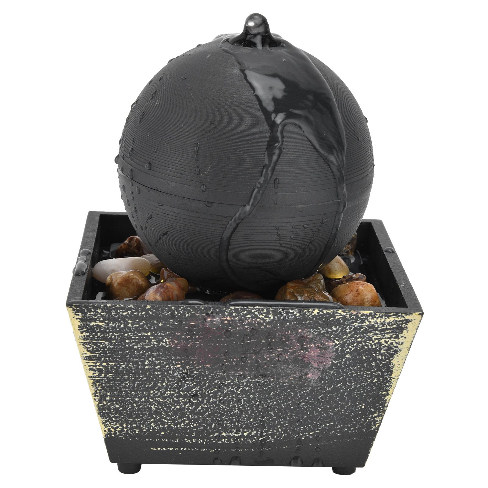 3V USB Indoor Tabletop Ball Fountain with LED Light and Stone Desktop Fountain for Home Office Decor - Image 6