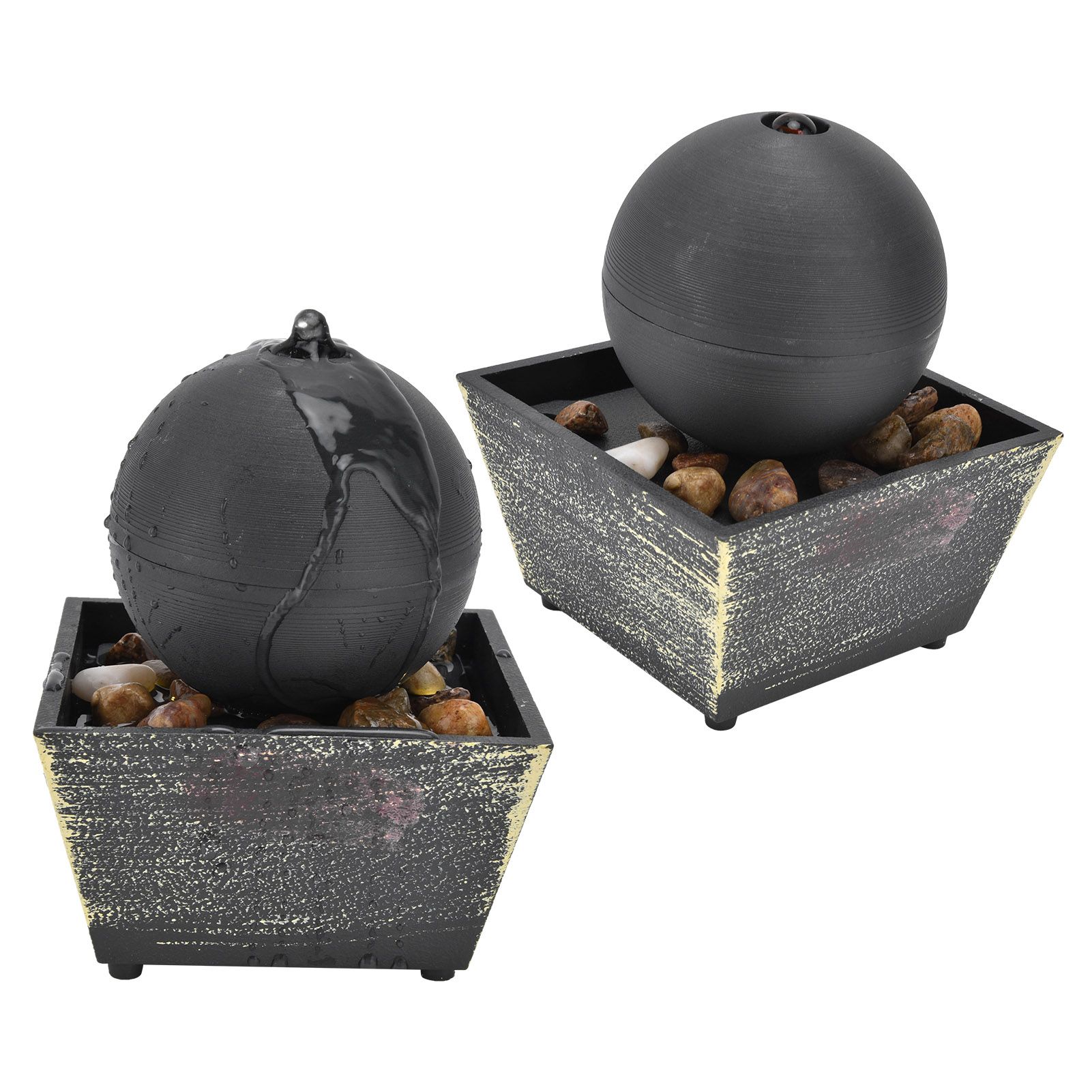 3V USB Indoor Tabletop Ball Fountain with LED Light and Stone Desktop Fountain for Home Office Decor - Image 7