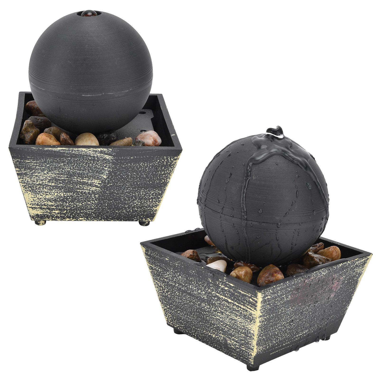 3V USB Indoor Tabletop Ball Fountain with LED Light and Stone Desktop Fountain for Home Office Decor - Image 8