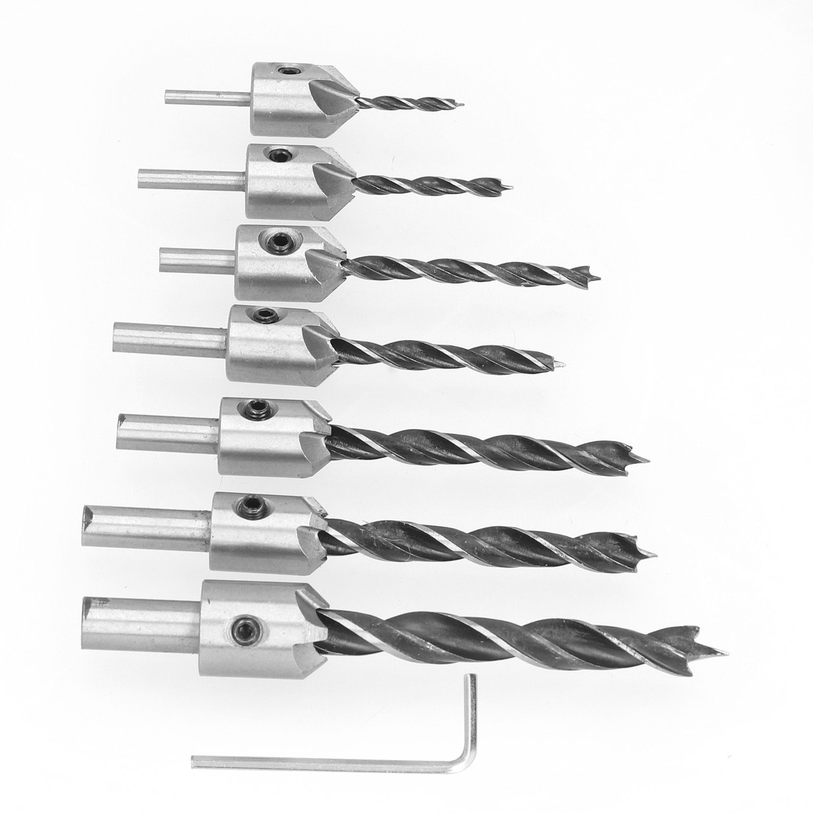 7Pcs Countersink Drill Bits Set Woodworking High Speed Steel Counter Sinker Drill Bit for Carpentry - Image 4