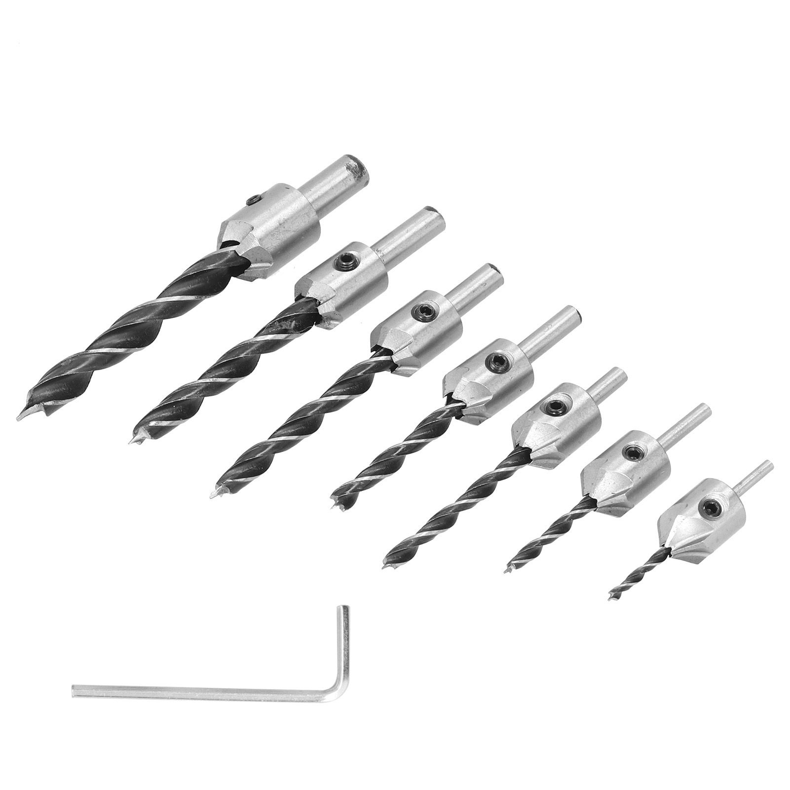 7Pcs Countersink Drill Bits Set Woodworking High Speed Steel Counter Sinker Drill Bit for Carpentry - Image 5