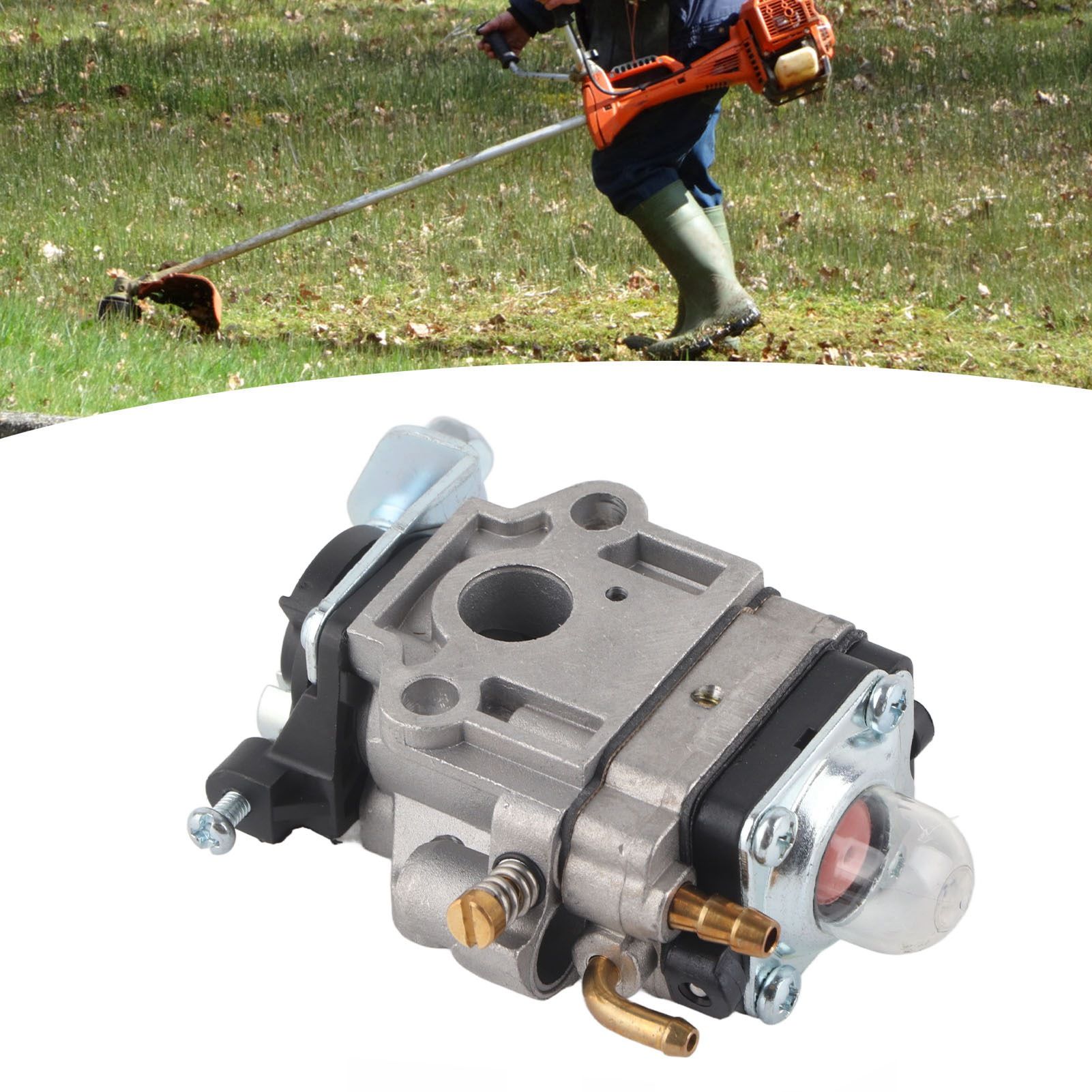 Carburetor Carb 2 Stroke Wear Resistant High Hardness Mower Carburetor Replacement for 33cc 36cc Engine - Image 5