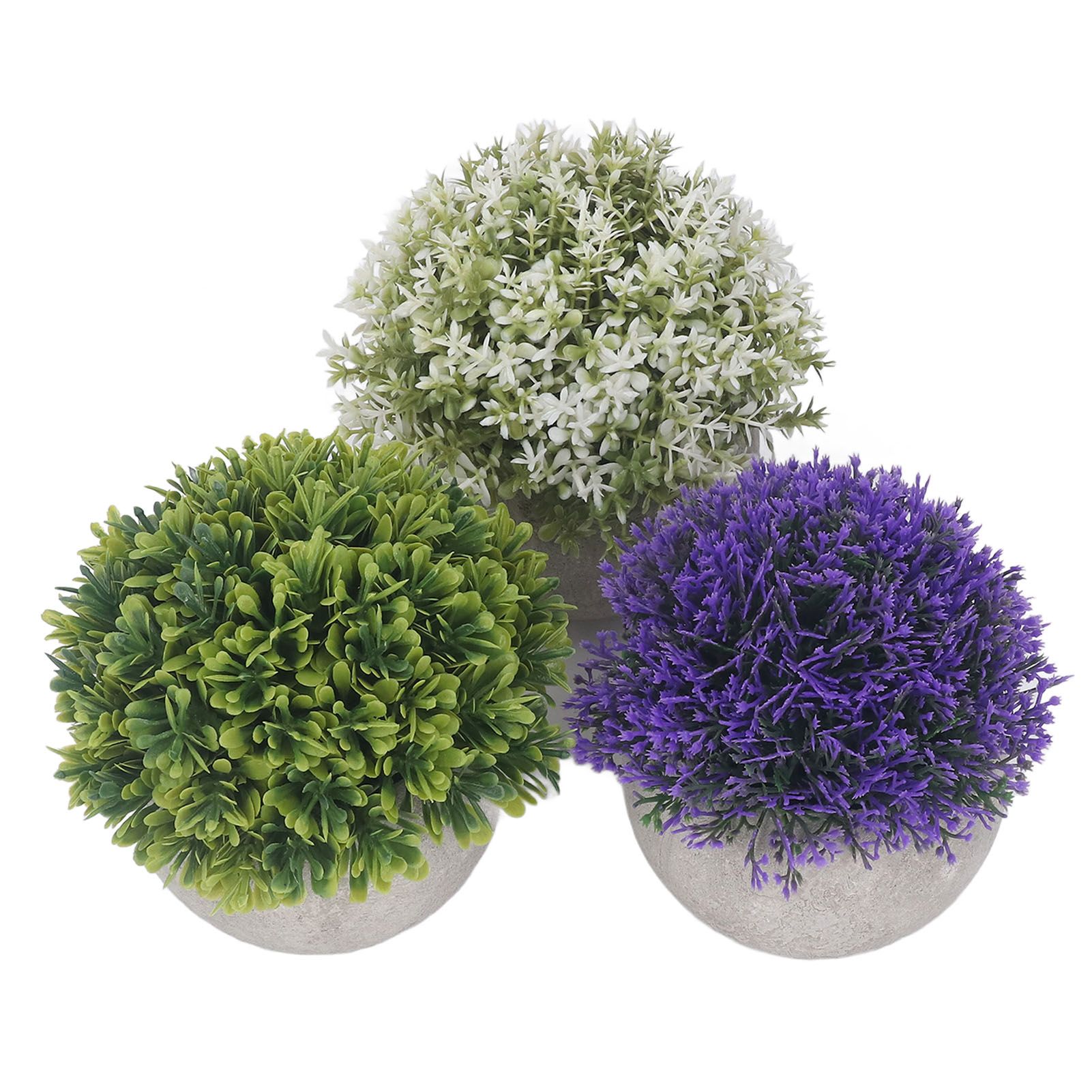 3PCS Artificial Potted Plant Fake Plants Realistic Round Base Long Lasting Easy Maintenance Simulated Decor for Home - Image 2
