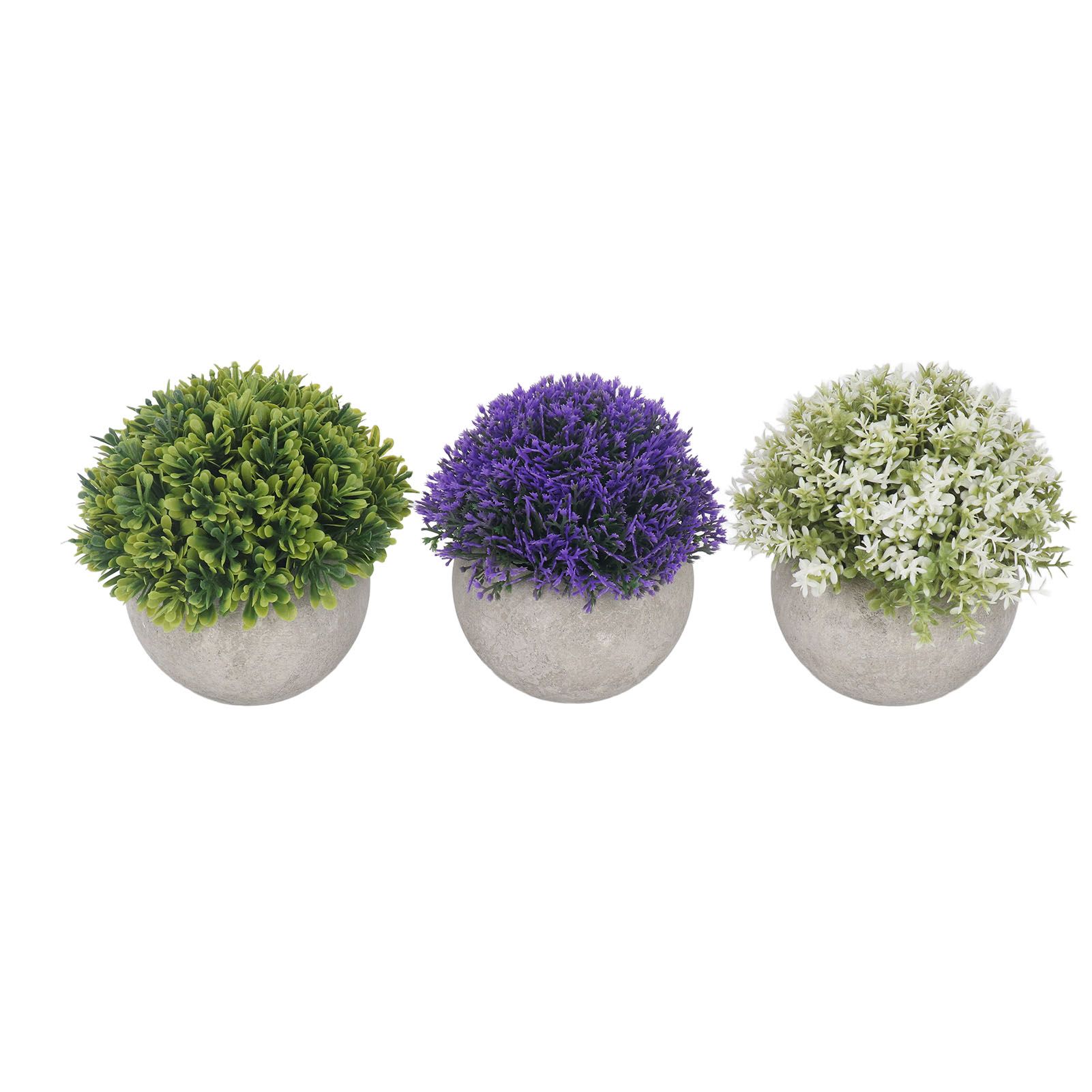3PCS Artificial Potted Plant Fake Plants Realistic Round Base Long Lasting Easy Maintenance Simulated Decor for Home - Image 3