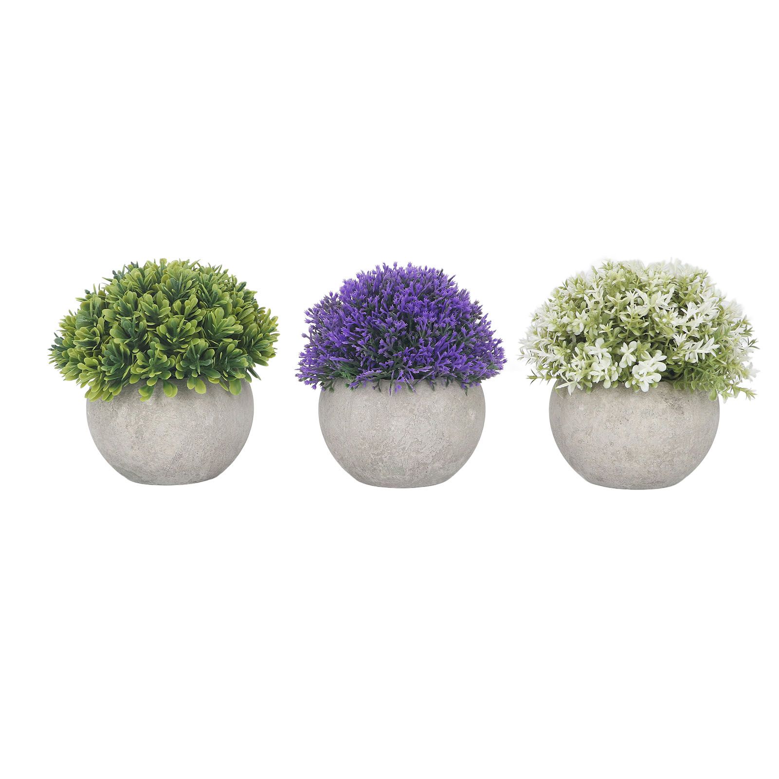 3PCS Artificial Potted Plant Fake Plants Realistic Round Base Long Lasting Easy Maintenance Simulated Decor for Home - Image 4