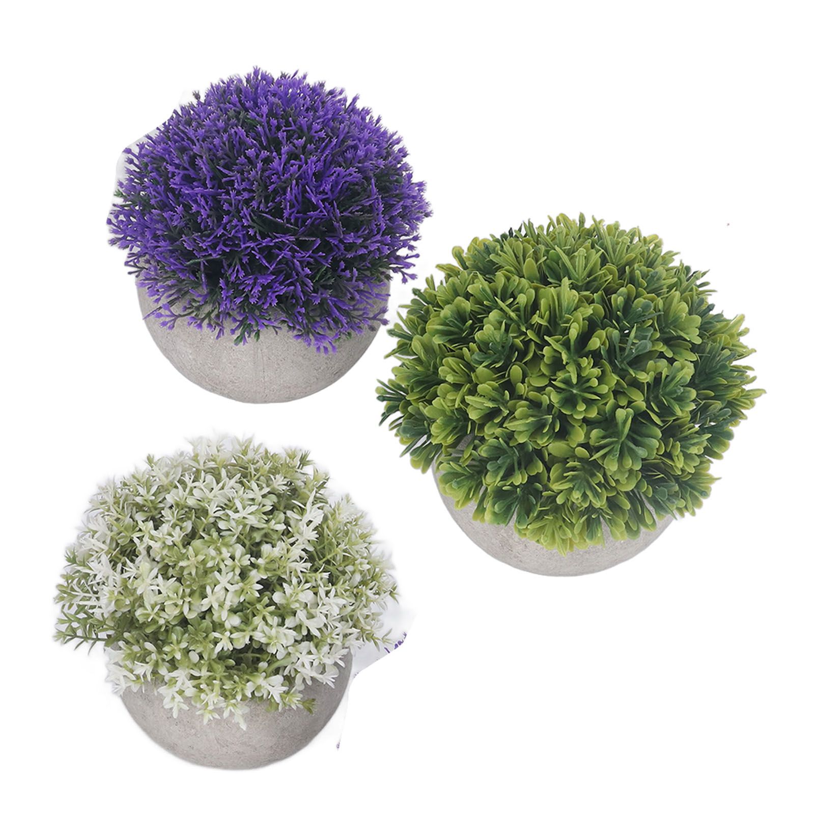 3PCS Artificial Potted Plant Fake Plants Realistic Round Base Long Lasting Easy Maintenance Simulated Decor for Home - Image 5