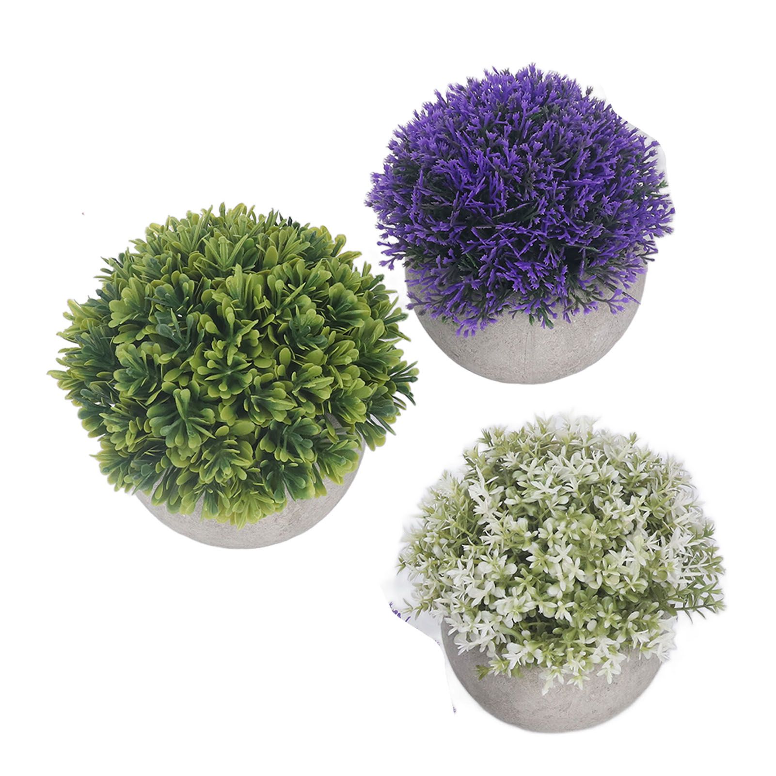 3PCS Artificial Potted Plant Fake Plants Realistic Round Base Long Lasting Easy Maintenance Simulated Decor for Home - Image 6