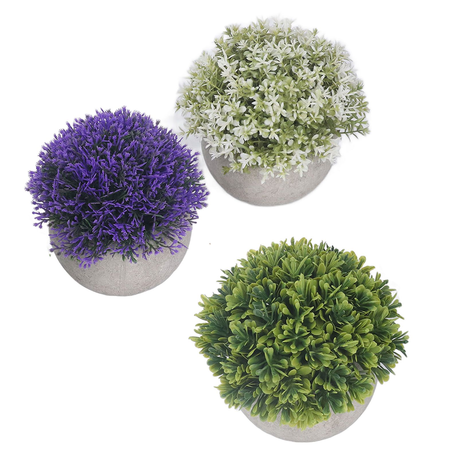3PCS Artificial Potted Plant Fake Plants Realistic Round Base Long Lasting Easy Maintenance Simulated Decor for Home - Image 7