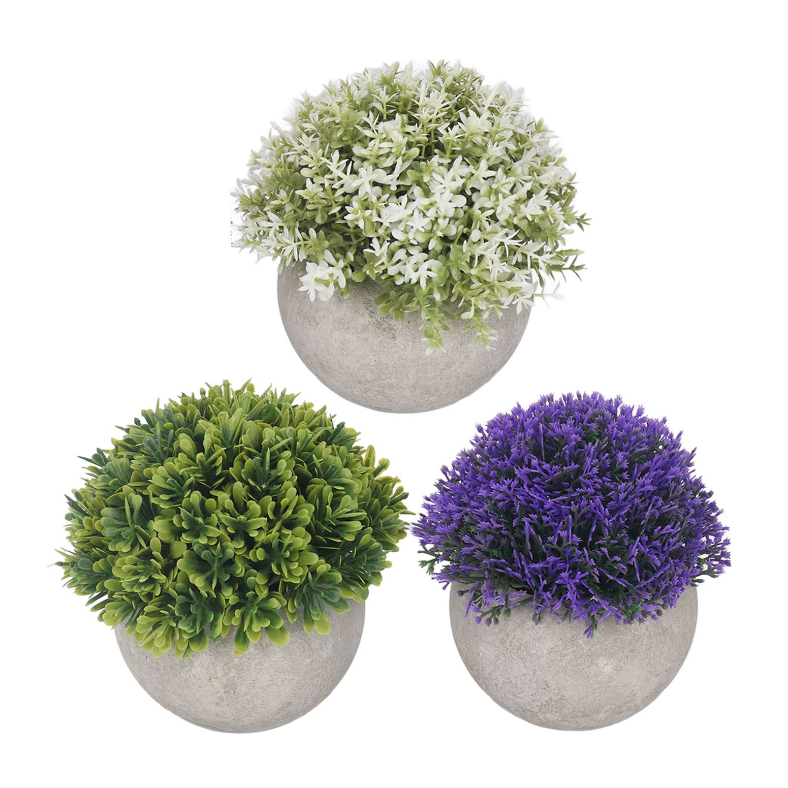 3PCS Artificial Potted Plant Fake Plants Realistic Round Base Long Lasting Easy Maintenance Simulated Decor for Home - Image 8