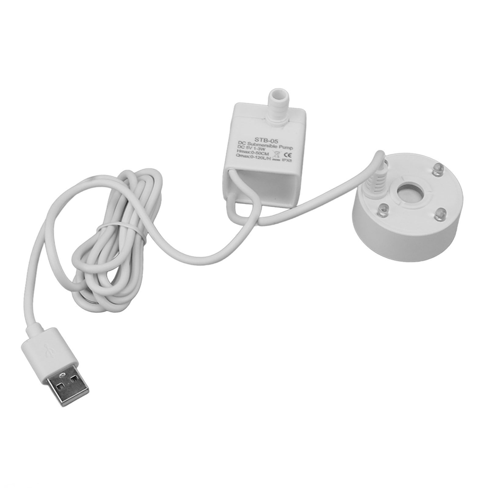 Mist Maker USB Fog Maker with Pump LED Colorful Lighting Fountain Atomizer Humidifier 5V Fog Machine for Pond Garden Office White - Image 4