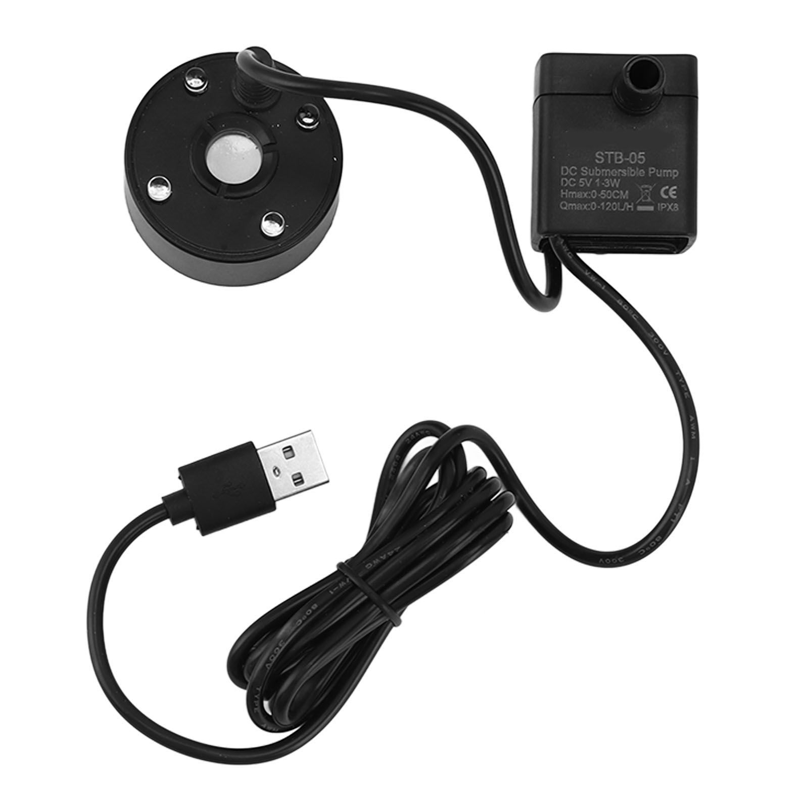 Mist Maker USB Fog Maker with Pump LED Colorful Lighting Fountain Atomizer Humidifier 5V Fog Machine for Pond Garden Office Black - Image 1