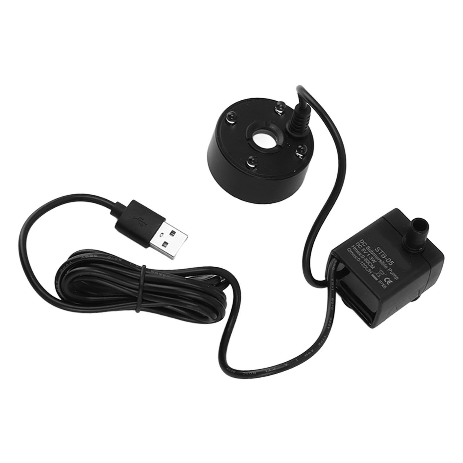 Mist Maker USB Fog Maker with Pump LED Colorful Lighting Fountain Atomizer Humidifier 5V Fog Machine for Pond Garden Office Black - Image 2