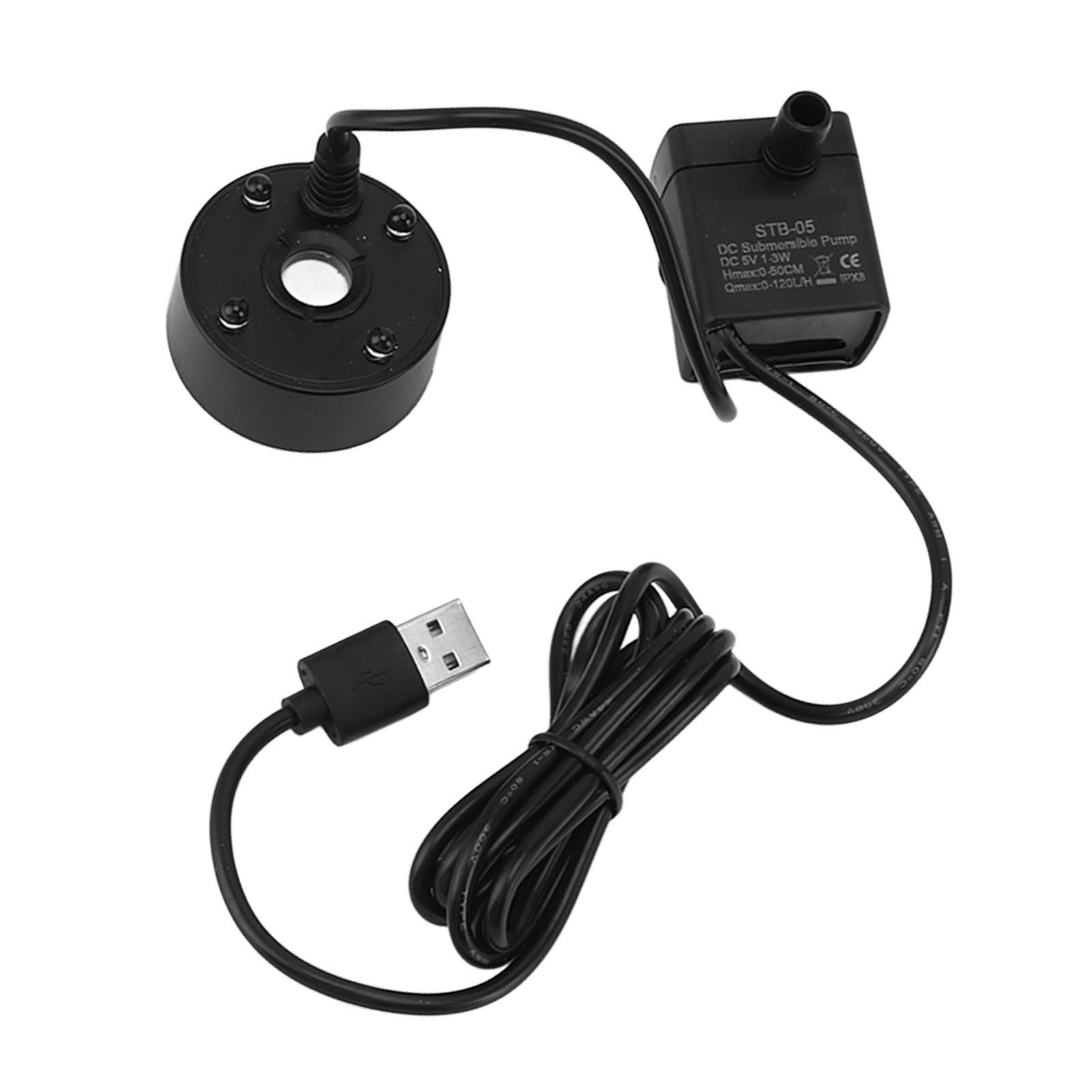 Mist Maker USB Fog Maker with Pump LED Colorful Lighting Fountain Atomizer Humidifier 5V Fog Machine for Pond Garden Office Black - Image 3