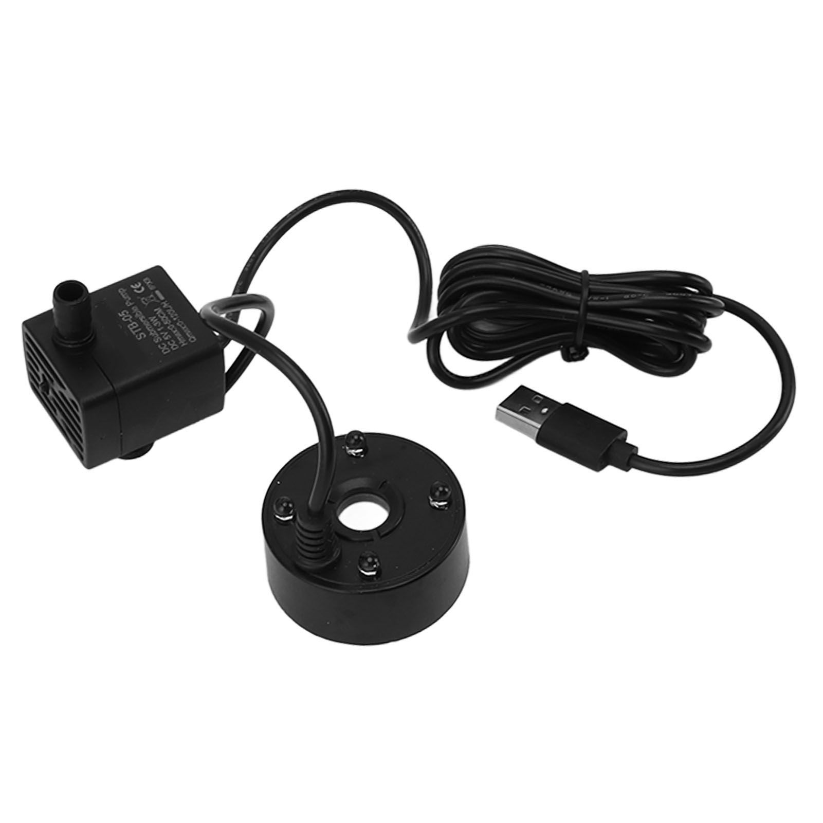 Mist Maker USB Fog Maker with Pump LED Colorful Lighting Fountain Atomizer Humidifier 5V Fog Machine for Pond Garden Office Black - Image 4