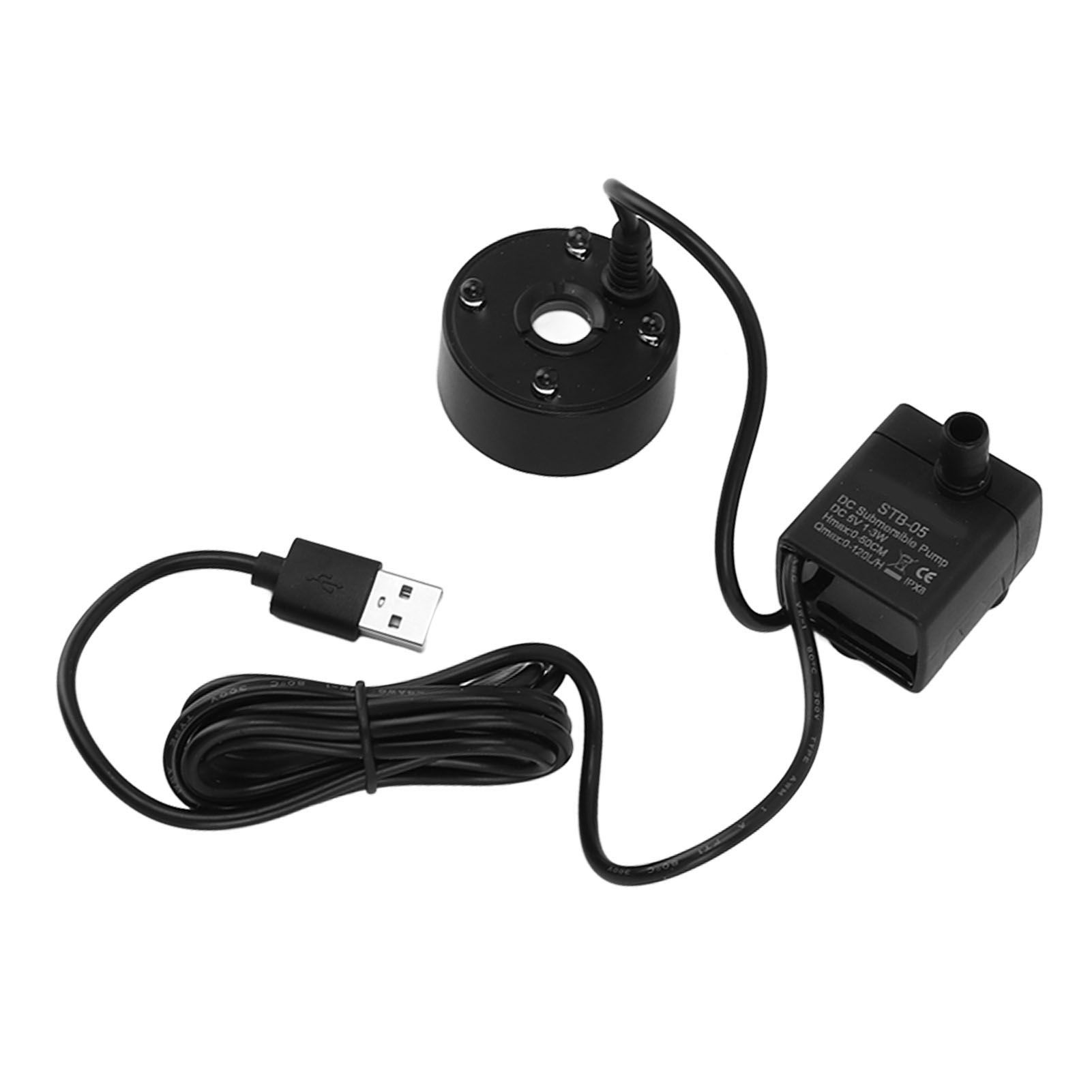 Mist Maker USB Fog Maker with Pump LED Colorful Lighting Fountain Atomizer Humidifier 5V Fog Machine for Pond Garden Office Black - Image 5