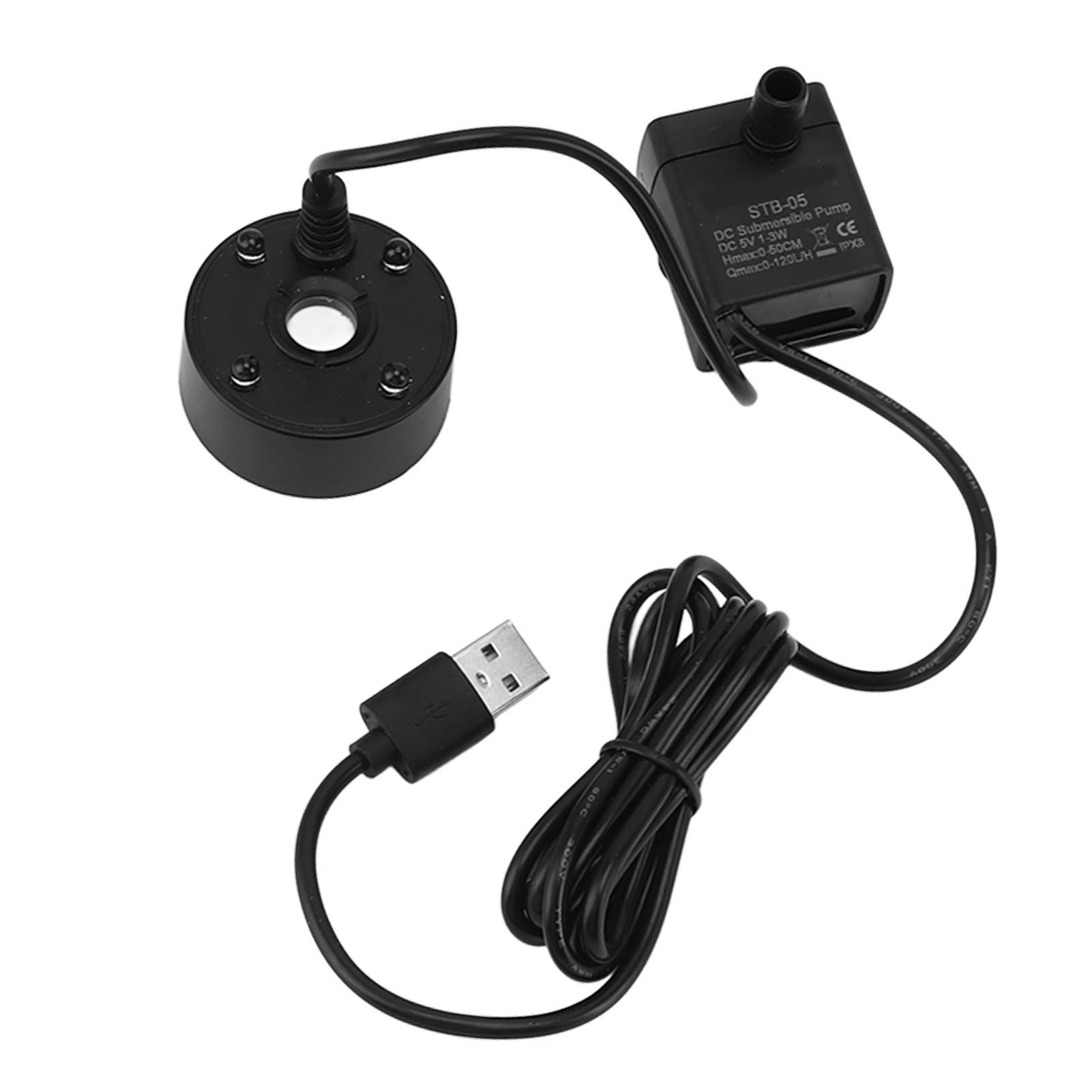 Mist Maker USB Fog Maker with Pump LED Colorful Lighting Fountain Atomizer Humidifier 5V Fog Machine for Pond Garden Office Black - Image 6