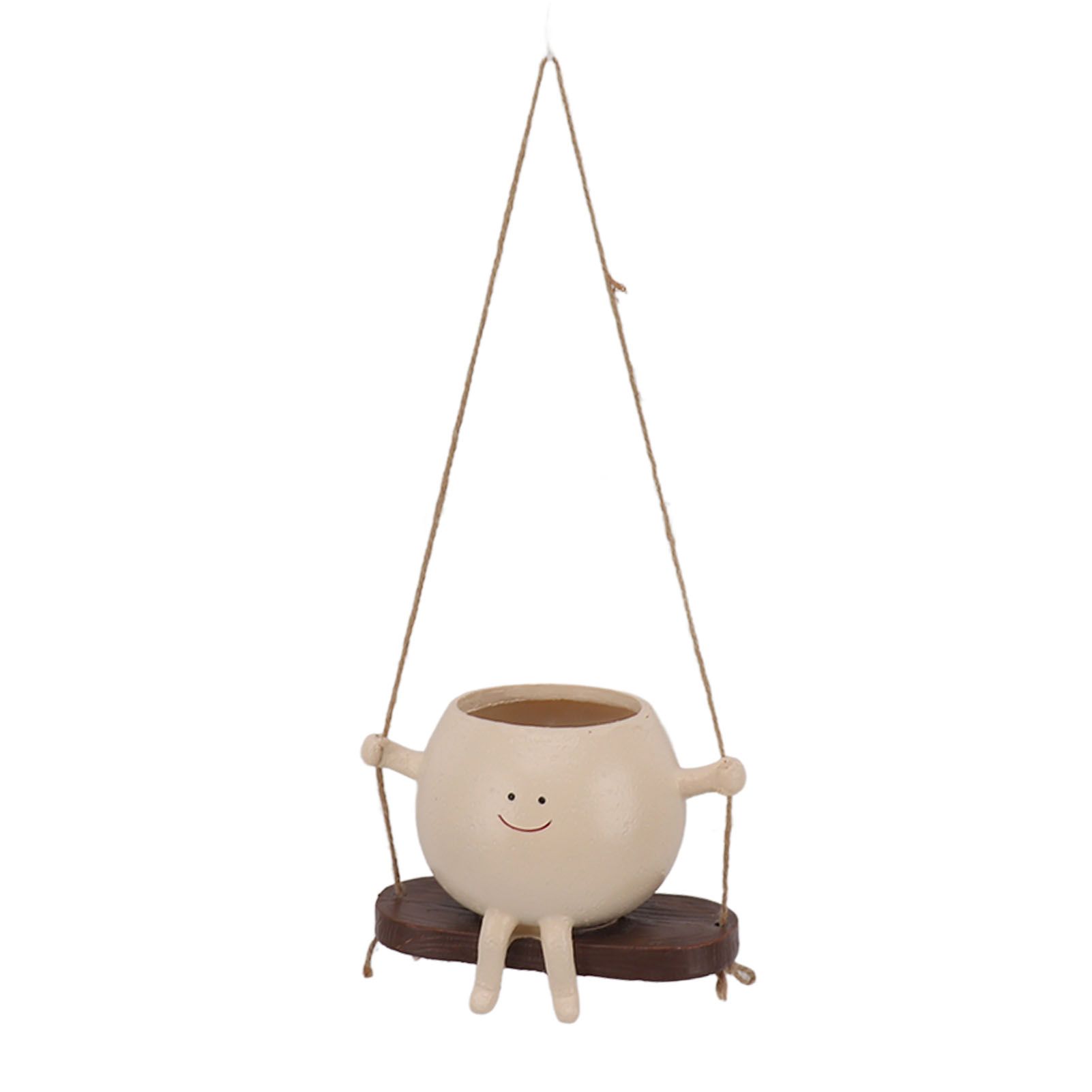 Swing Face Planter Pot Exquisite Lovely Unique Resin Hanging Planter with Rope for Plants Succulent - Image 2