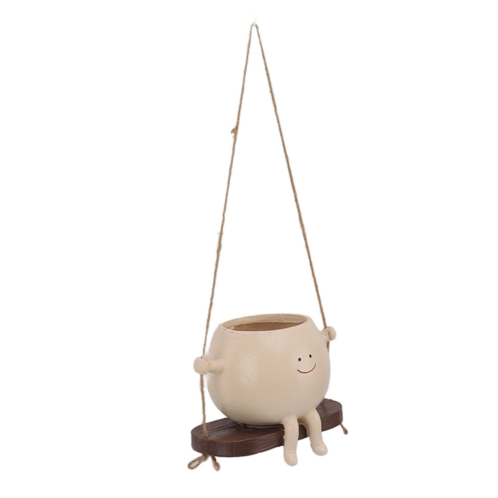 Swing Face Planter Pot Exquisite Lovely Unique Resin Hanging Planter with Rope for Plants Succulent - Image 3