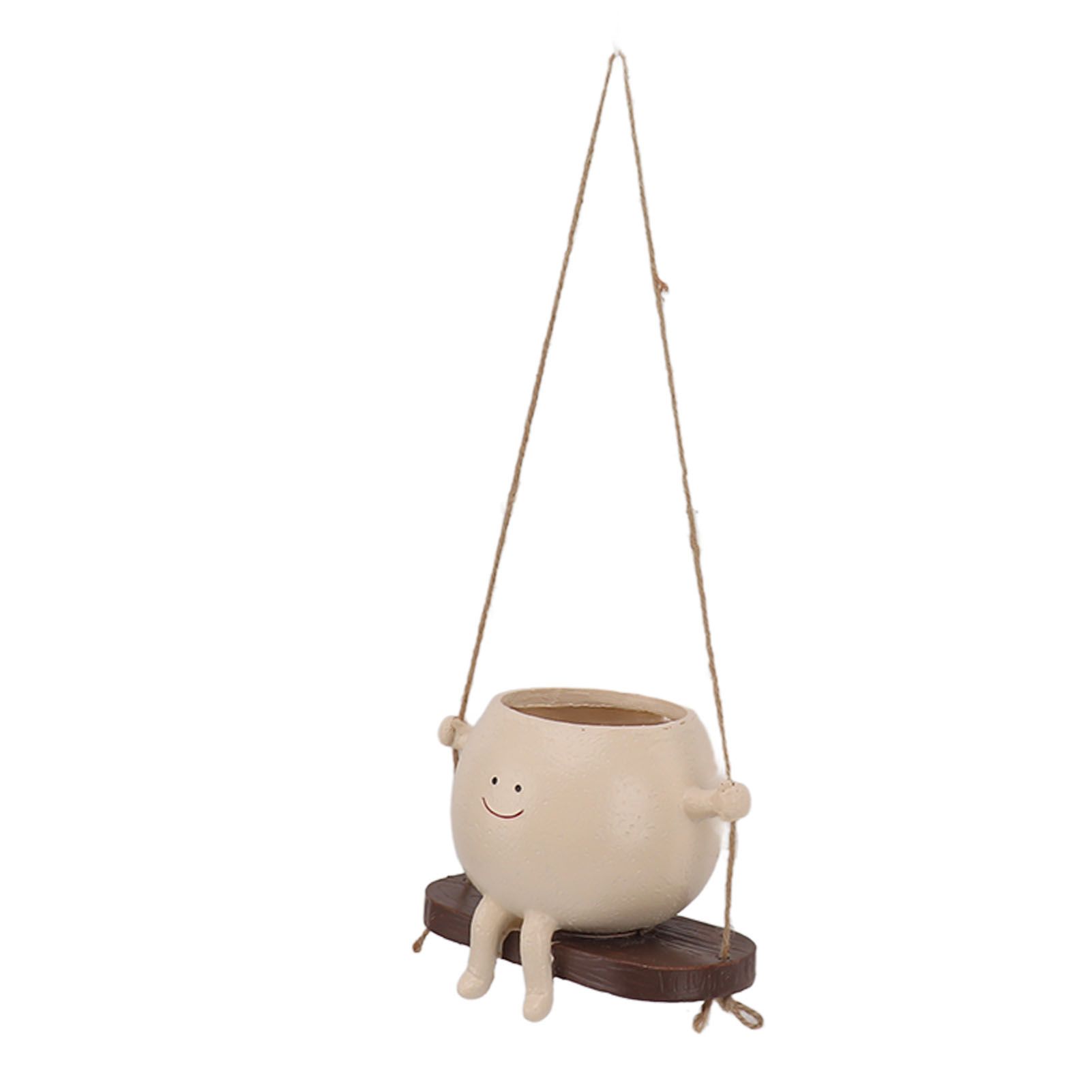 Swing Face Planter Pot Exquisite Lovely Unique Resin Hanging Planter with Rope for Plants Succulent - Image 4