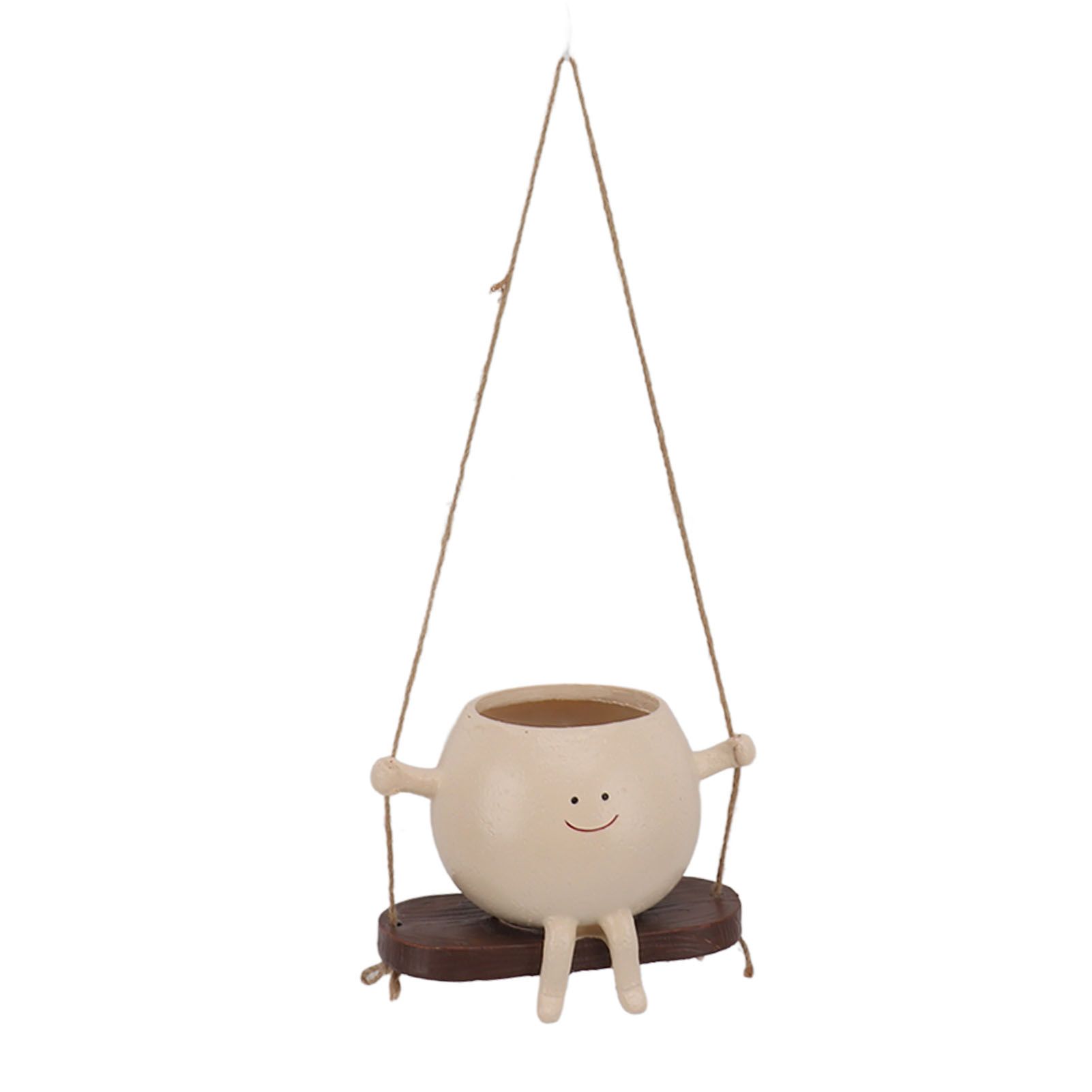 Swing Face Planter Pot Exquisite Lovely Unique Resin Hanging Planter with Rope for Plants Succulent - Image 5