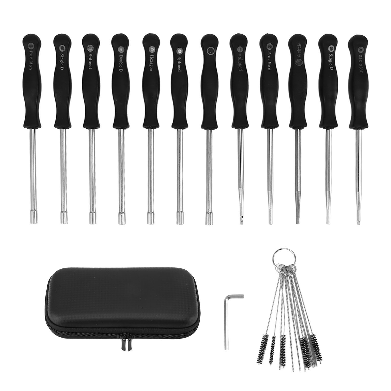 Carburator Adjusting Kit with 12 Screwdrivers 1 String Steel Brush Comfort Grip Carburetor Repair Tools for 2 Cycle Carburetor Engines Trimmer - Image 1