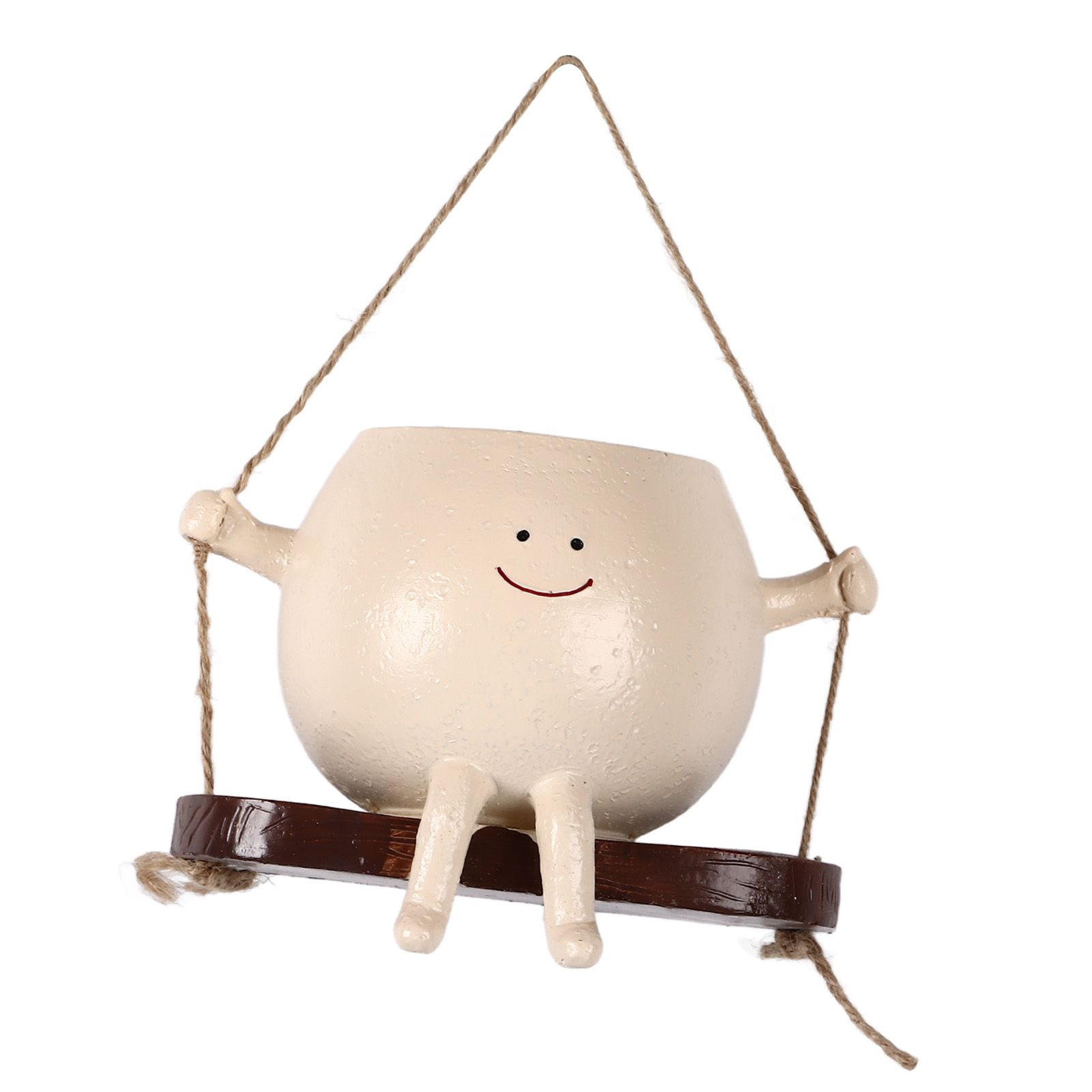 Swing Face Planter Resin Wall Hanging Head Planter Smiling Face Succulent Flower Pot for Indoor Outdoor Decoration - Image 2