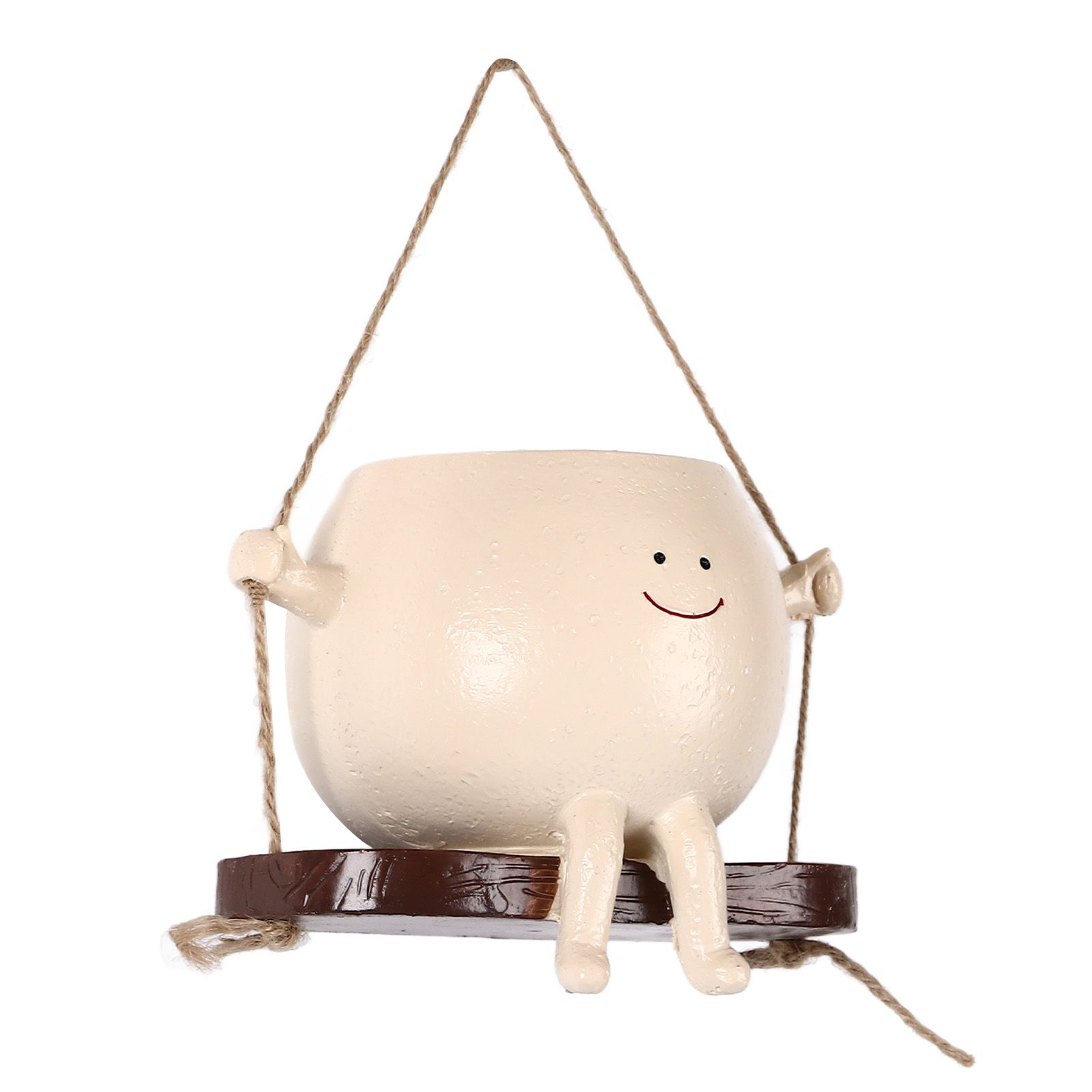 Swing Face Planter Resin Wall Hanging Head Planter Smiling Face Succulent Flower Pot for Indoor Outdoor Decoration - Image 3