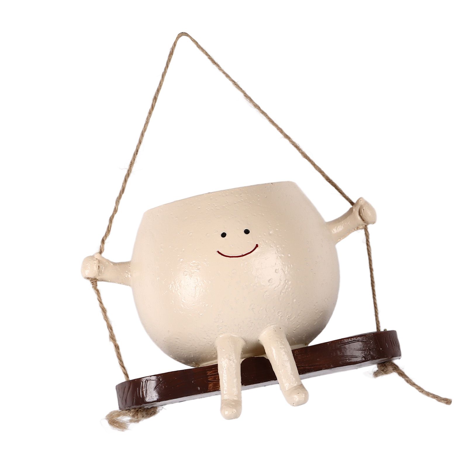 Swing Face Planter Resin Wall Hanging Head Planter Smiling Face Succulent Flower Pot for Indoor Outdoor Decoration - Image 4