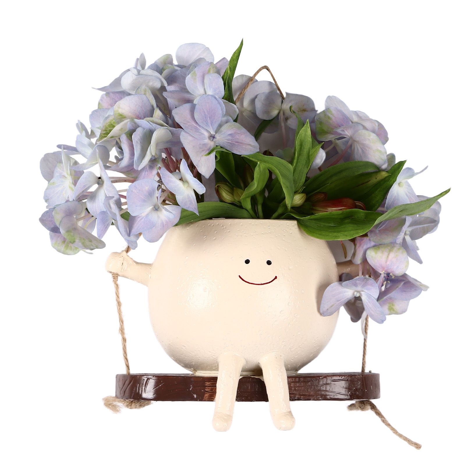 Swing Face Planter Resin Wall Hanging Head Planter Smiling Face Succulent Flower Pot for Indoor Outdoor Decoration - Image 7
