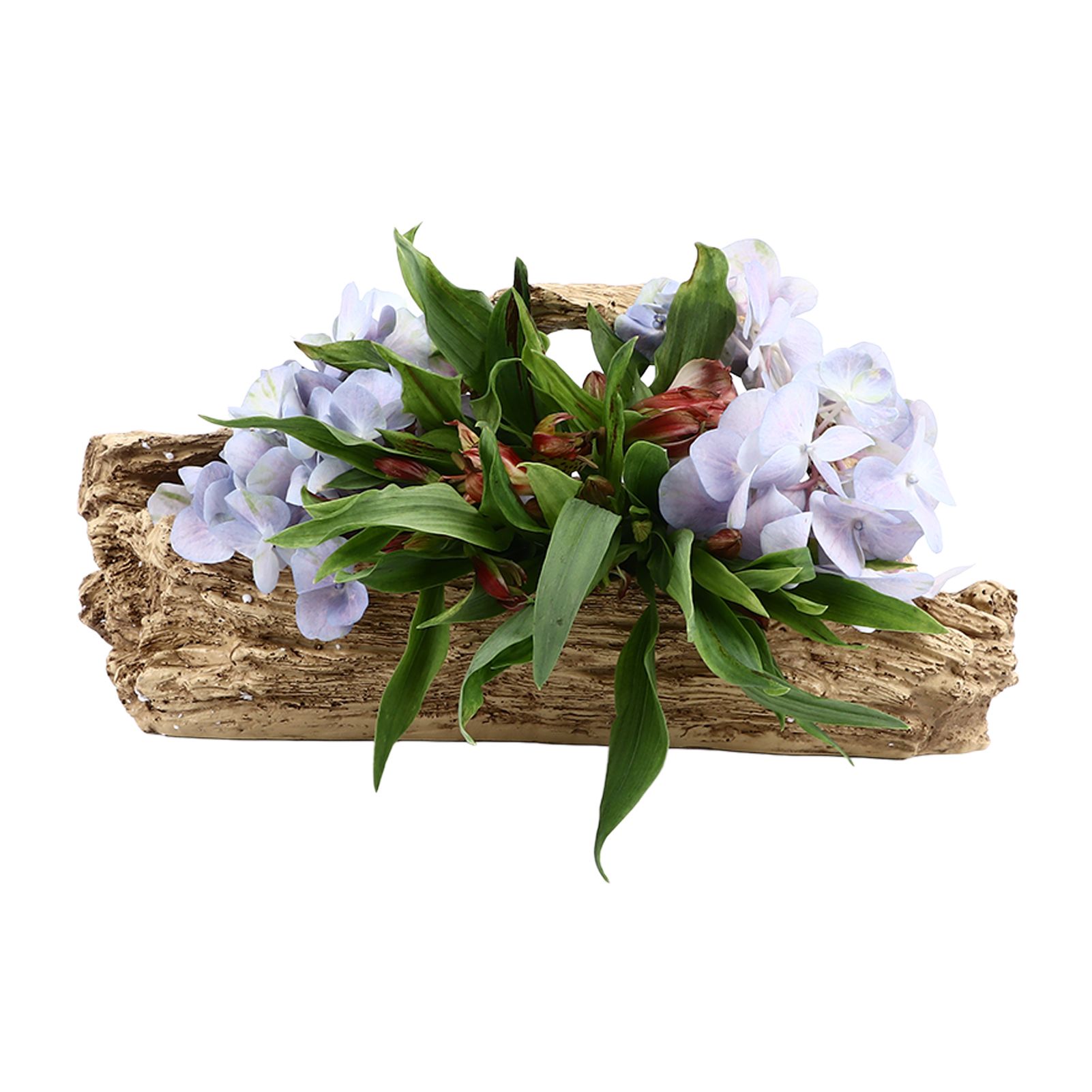 Artificial Driftwood Succulent Planter Faux Wood Resin Succulent Planter for Windowsill Desktop Coffee Table - Image 7